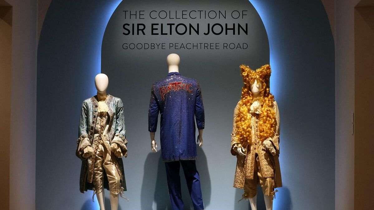 <div class="paragraphs"><p>Elton John’s Captain Fantastic suit and two Louis XIV-style fancy dress style costumes are displayed during the preview of “The Collection of Sir Elton John: Goodbye Peachtree Road” Auction at Christie’s Auctions in New York City, U.S., February 9.</p></div>