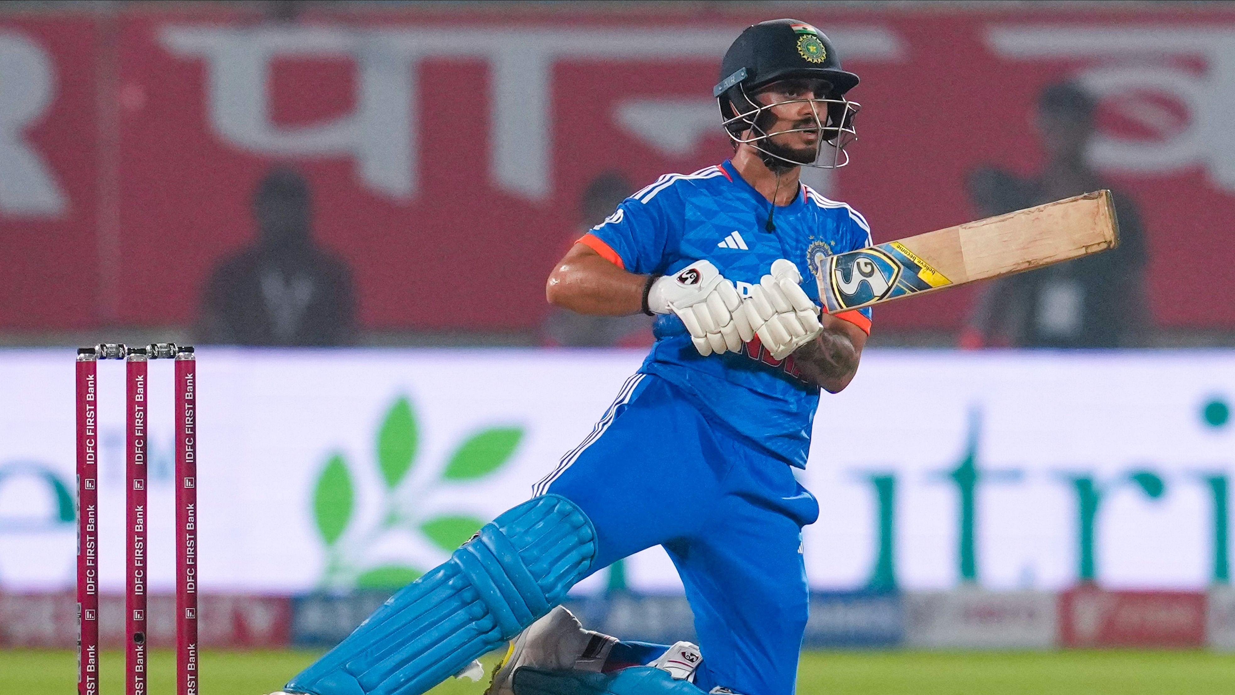 <div class="paragraphs"><p>Ishan Kishan plays a shot during the first T20 International cricket match of a T20I series between India and Australia, at the Dr. Y. S. Rajashekar Reddy ACA–VDCA International Cricket Stadium, in Visakhapatnam, Thursday, Nov. 23, 2023. </p></div>