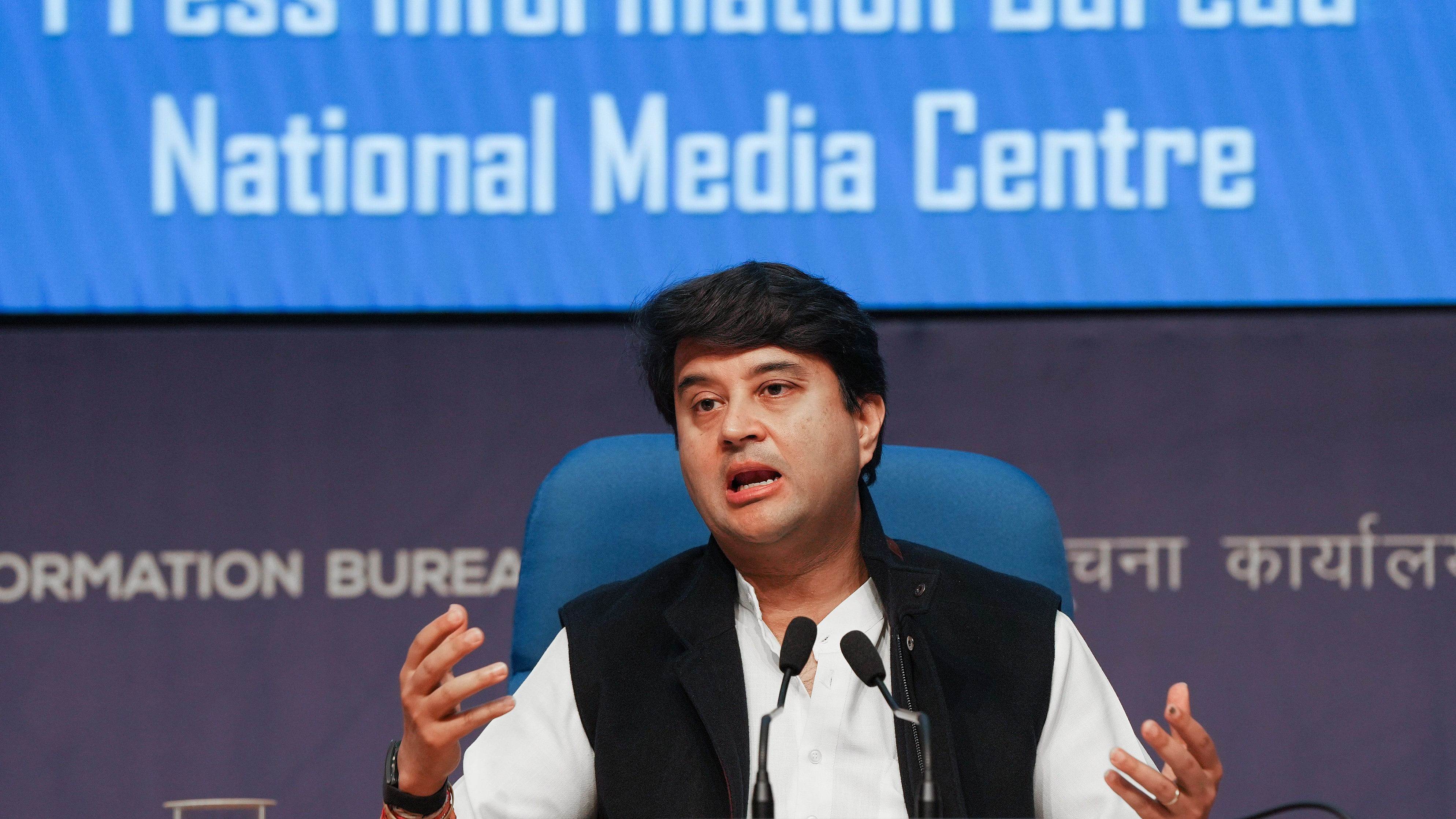 <div class="paragraphs"><p>A file photo of&nbsp;Union Minister for Civil Aviation Jyotiraditya Scindia</p></div>