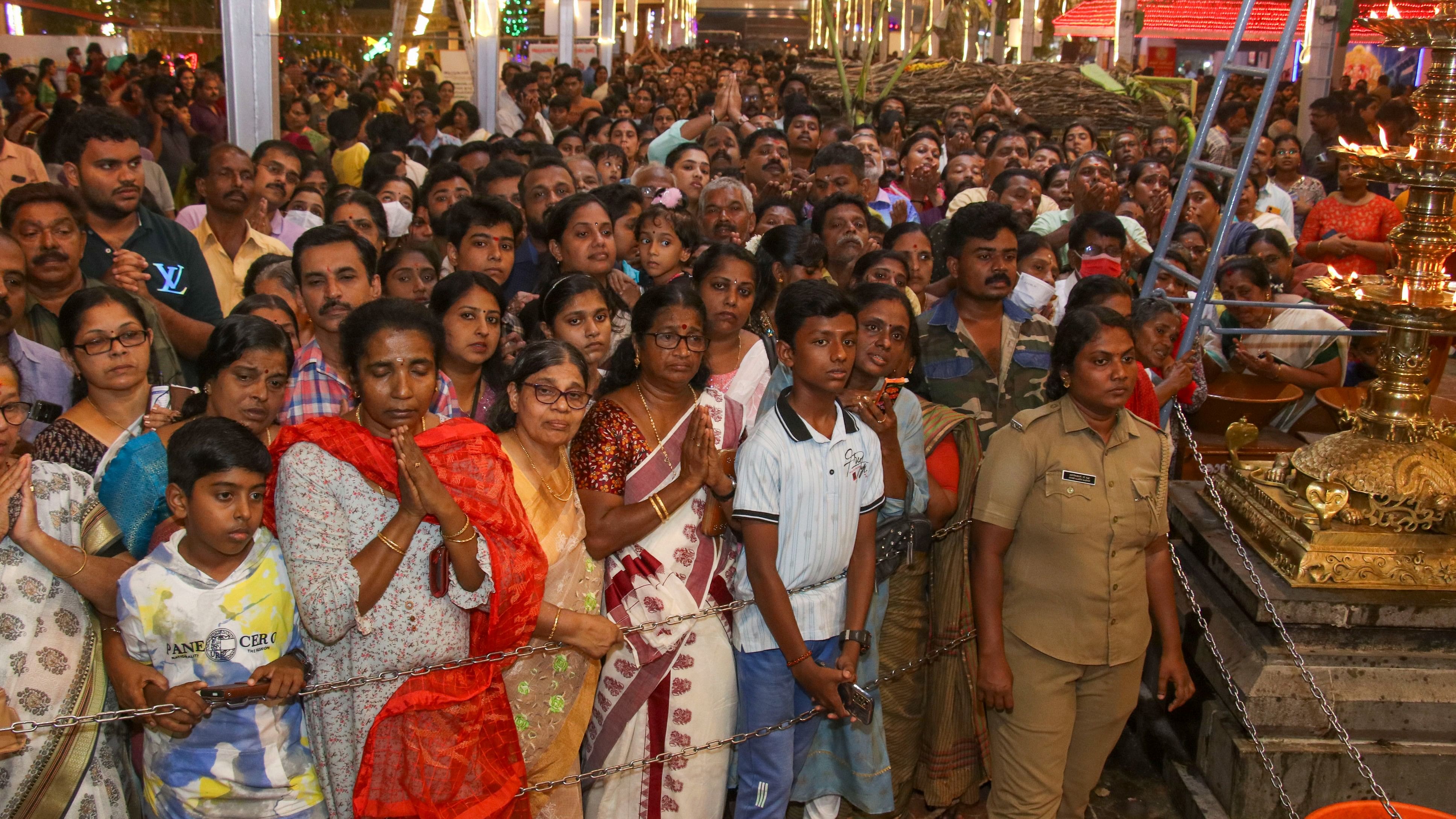 <div class="paragraphs"><p>Thiruvananthapuram: Devotees wait for darshan at the Attukal Devi Temple ahead of Attukal Pongala Festival, in Thiruvananthapuram, Sunday, Feb. 18, 2024. </p></div>