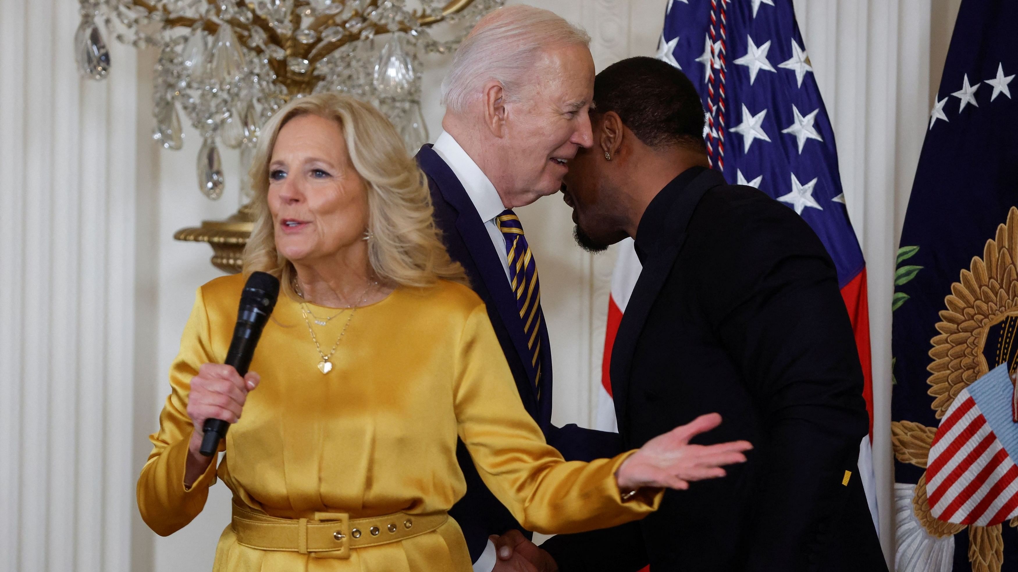 <div class="paragraphs"><p>Ffirst lady Jill Biden speaks during an event at the White House.</p></div>