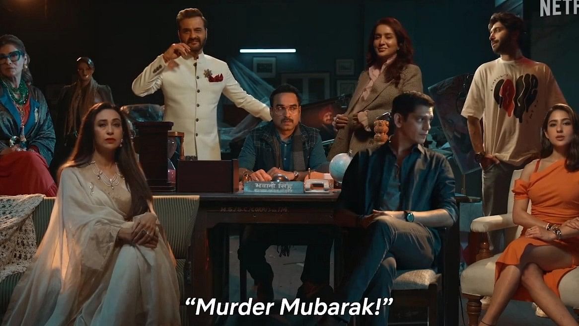 <div class="paragraphs"><p>Pegged as a murder mystery with a blend of suspense, comedy, and romance, the film features Sara Ali Khan, Vijay Varma, Dimple Kapadia, Karisma Kapoor, Sanjay Kapoor, Tisca Chopra and Suhail Nayyar. Pankaj Tripathi is the role of a non-traditional cop in the movie.</p></div>