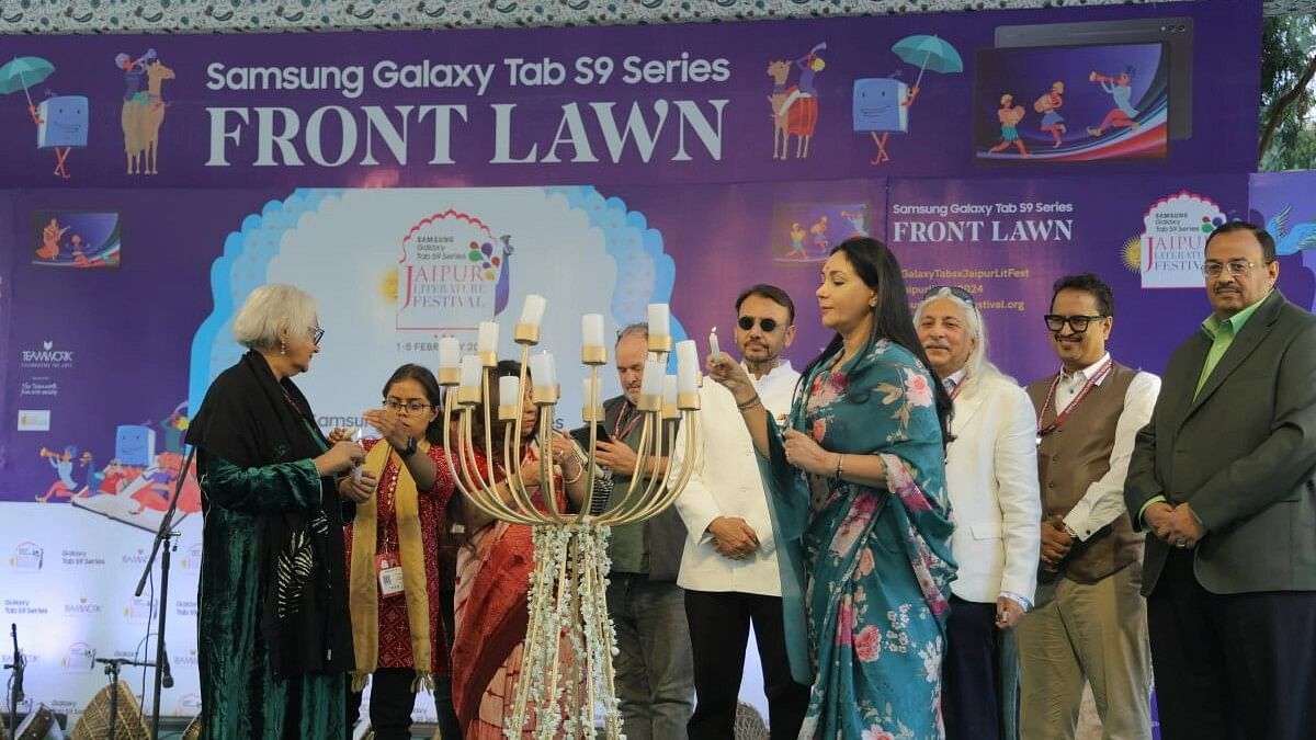 <div class="paragraphs"><p>Rajasthan Deputy Chief Minister Diya Kumari inaugurated the Jaipur Literature Festival at Hotel Clarks Ameer on Wednesday by lighting the lamp.</p></div>