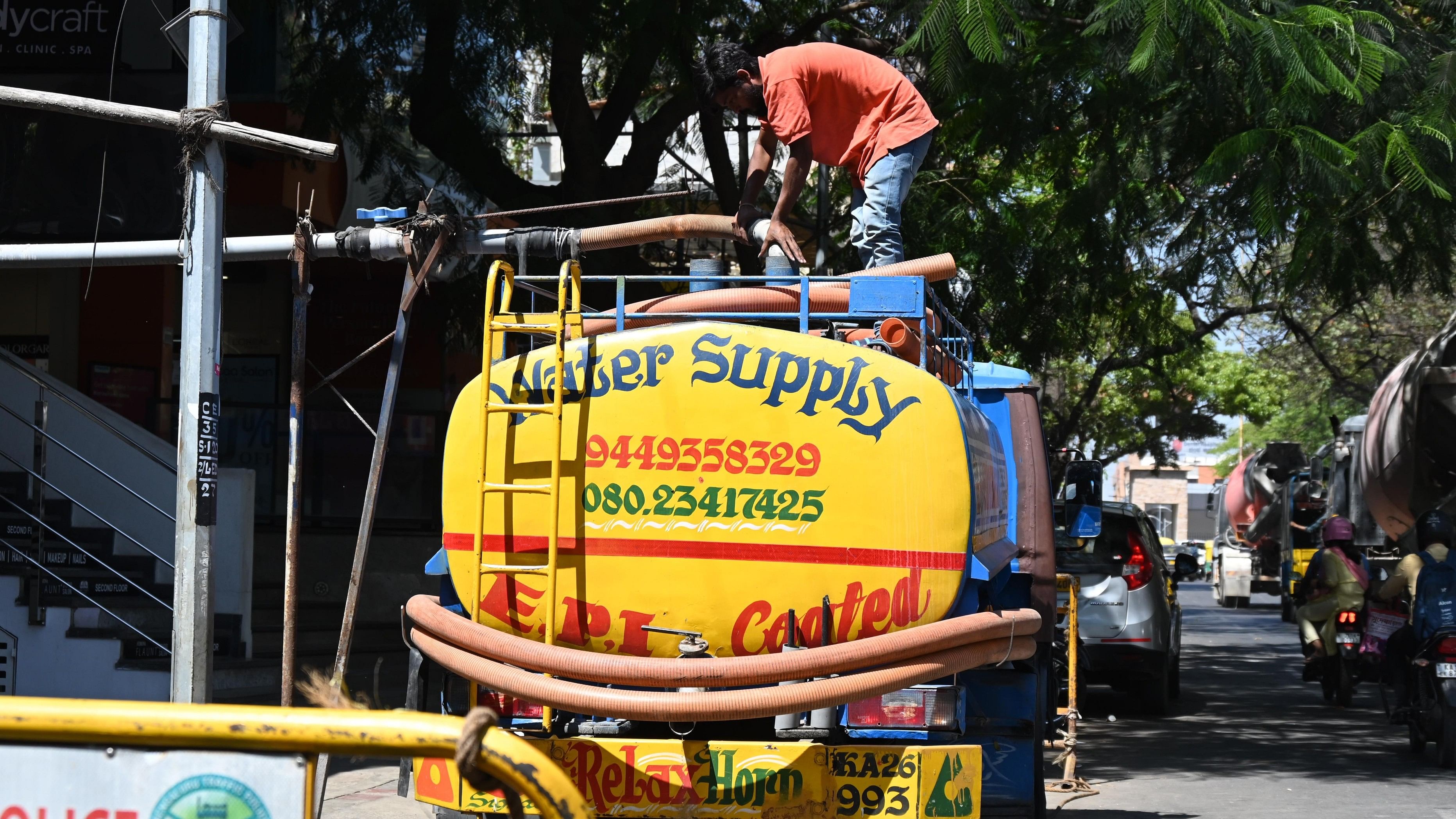 <div class="paragraphs"><p>A water tanker at RMV 2nd stage being filled from a borewell.&nbsp;Pic for representation/&nbsp;</p></div>