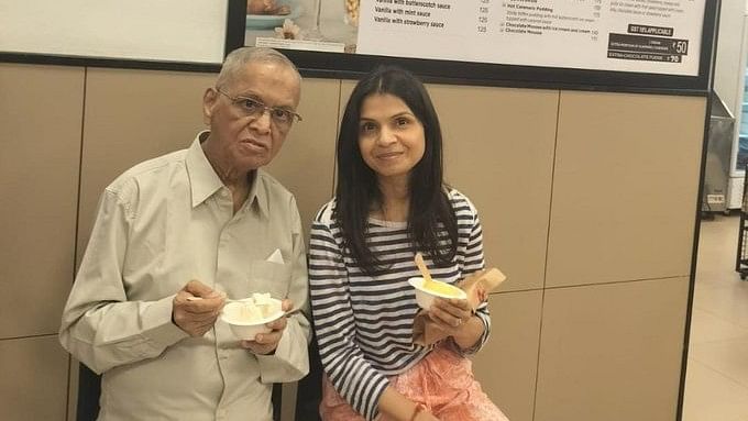 <div class="paragraphs"><p>Infosys founder N R Narayana Murthy with daughter Akshata Murty.</p></div>