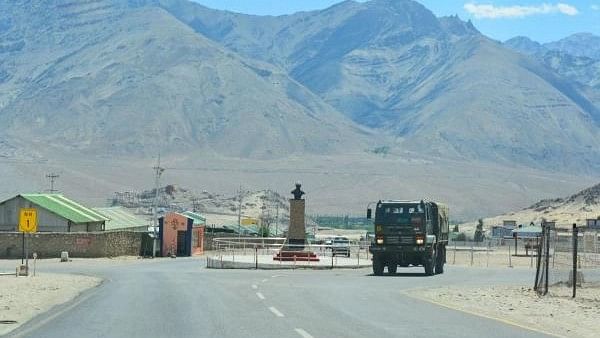 <div class="paragraphs"><p>An army truck moves towards LAC, amid India-China border dispute in eastern Ladakh, in Leh. Representative image.</p></div>