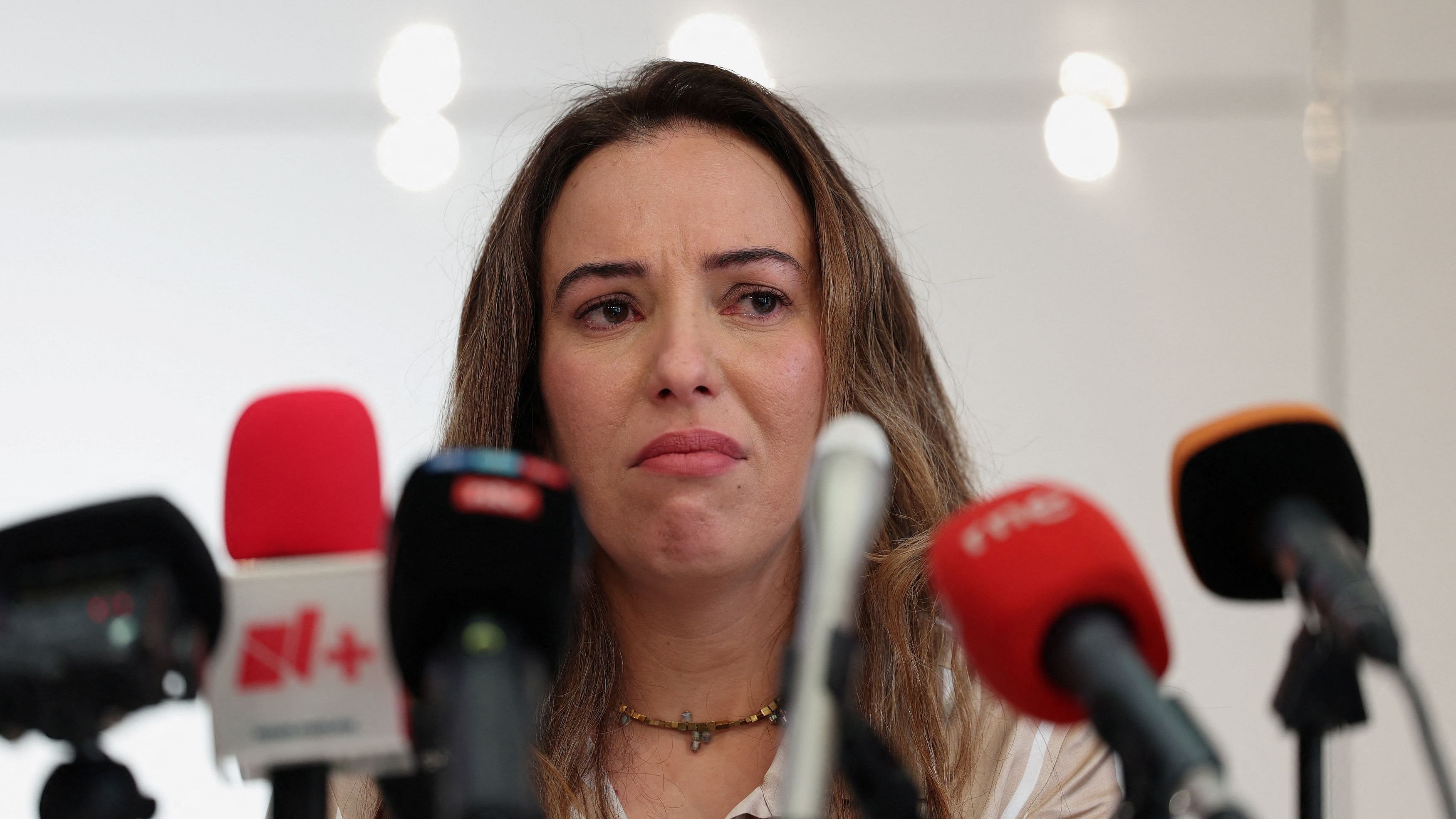 <div class="paragraphs"><p>Stella Assange, wife of Julian Assange, the founder of WikiLeaks, reacts during a press conference at The Royal Over-Seas League, ahead of Julian Assange's appeal hearing, in London, Britain February 15, 2024. </p></div>