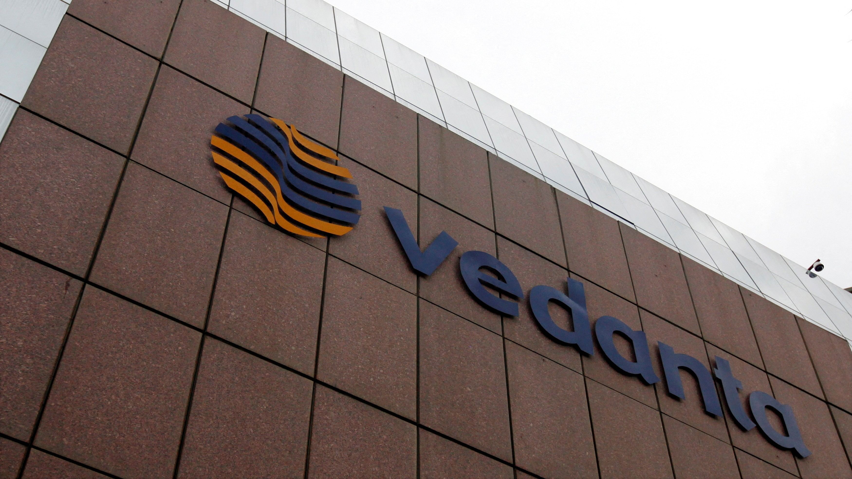 <div class="paragraphs"><p>The Vedanta logo is seen on a building in Mumbai.</p></div>