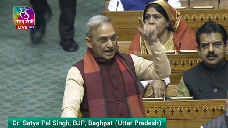 <div class="paragraphs"><p>BJP MP Satya Pal Singh in Lok Sabha.</p></div>