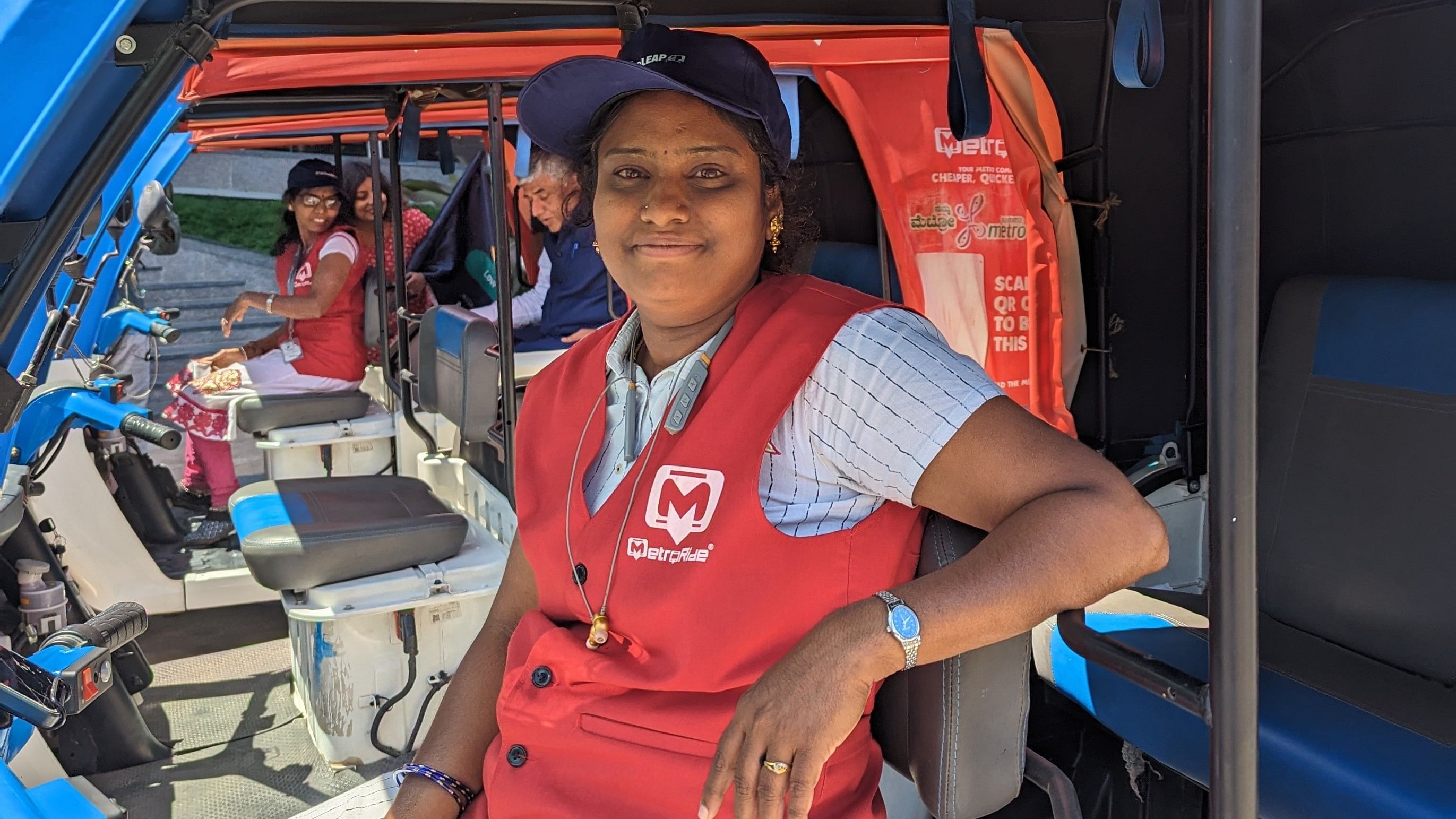 <div class="paragraphs"><p>Bhuvaneshwari, who has taken to driving electric autorickshaws, is now encouraging more women in her neighbourhood to do the same. (R) The newly launched electric autorickshaws. </p></div>