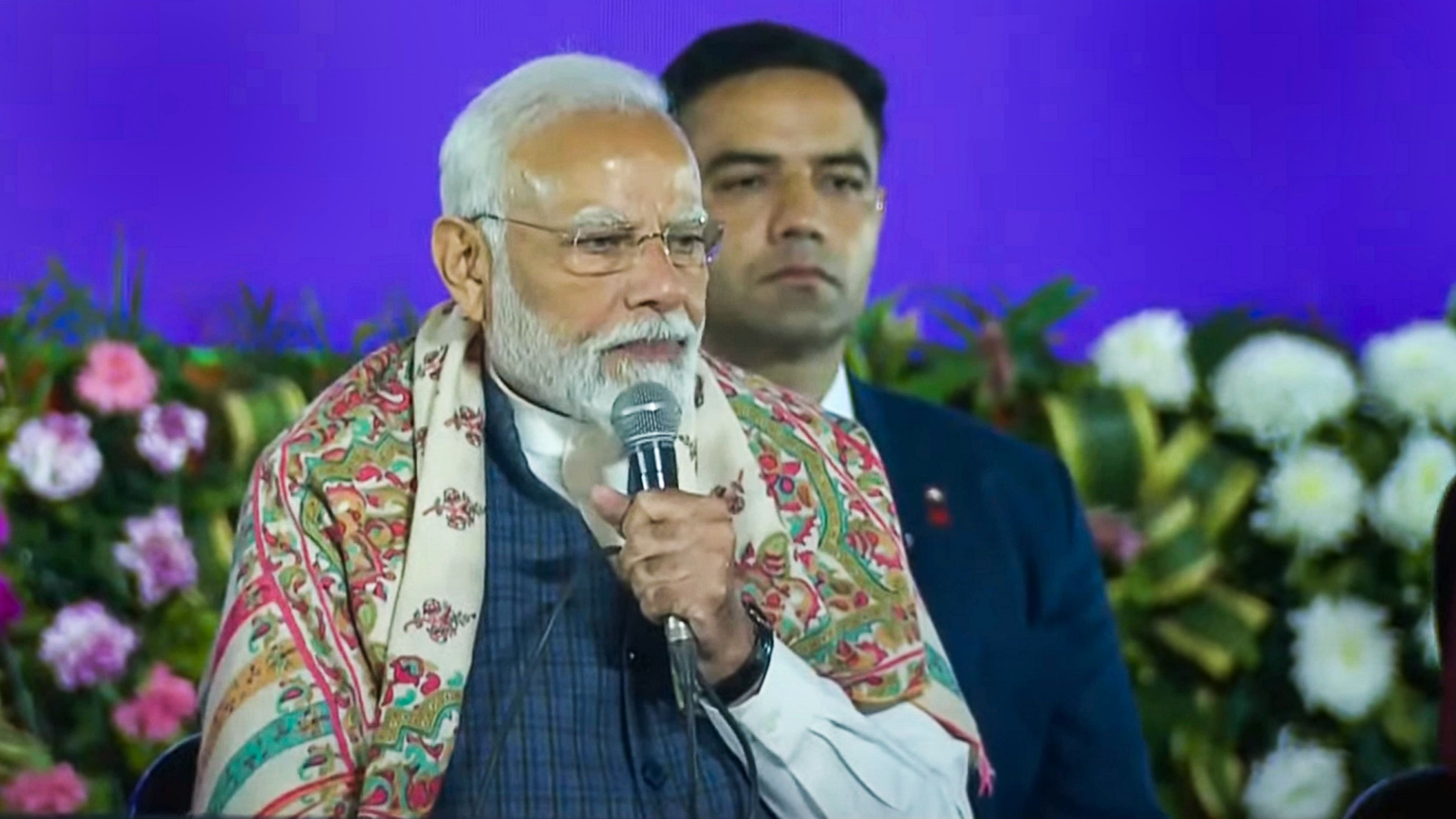 <div class="paragraphs"><p>Prime Minister Narendra Modi during the inauguration ceremony  in Jammu on Tuesday.</p></div>