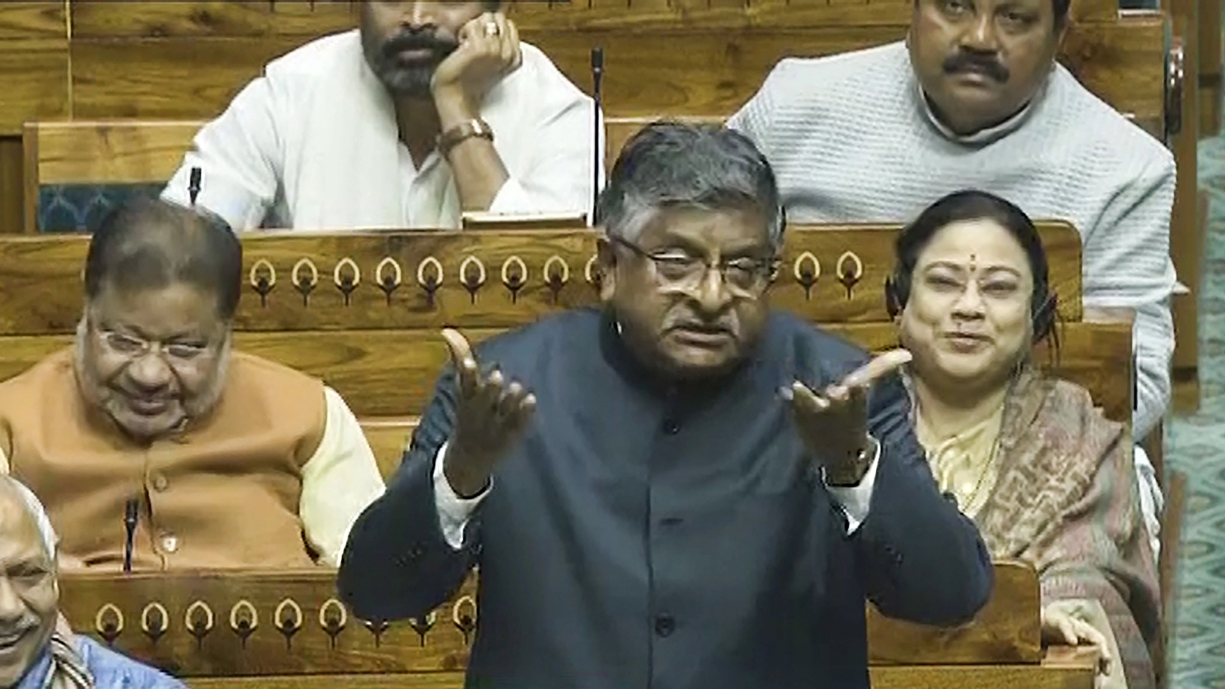 <div class="paragraphs"><p>BJP MP Ravi Shankar Prasad speaks in the Lok Sabha during the Budget session of Parliament, in New Delhi, Friday, February 9, 2024. </p></div>