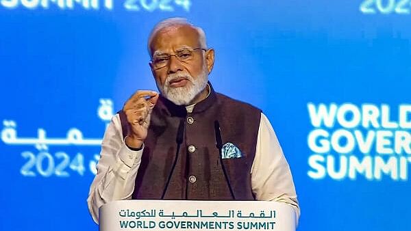 <div class="paragraphs"><p>Prime Minister Narendra Modi speaking in UAE.</p></div>