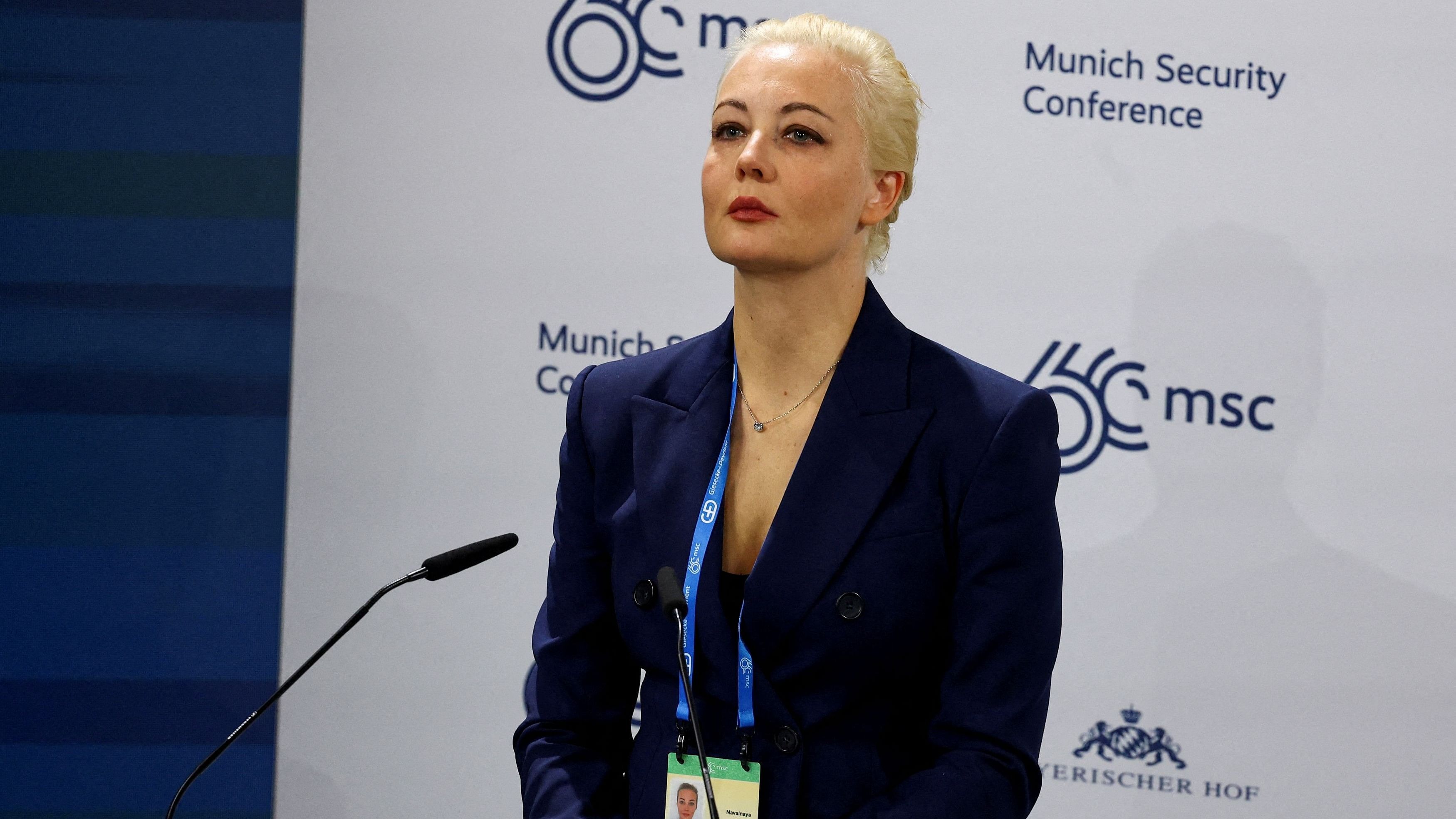 <div class="paragraphs"><p>Yulia Navalnaya, wife of late Russian opposition leader Alexei Navalny, attends the Munich Security Conference , on the day it was announced that Alexei Navalny is dead by the prison service of the Yamalo-Nenets region where he had been serving his sentence, in Munich, Germany February 16, 2024. </p></div>