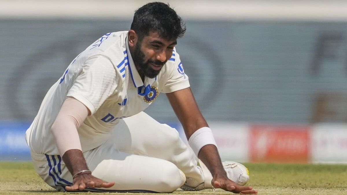 <div class="paragraphs"><p>India's Jasprit Bumrah on the second day of the third test cricket match between India and England, at the Niranjan Shah Stadium, in Rajkot.</p></div>