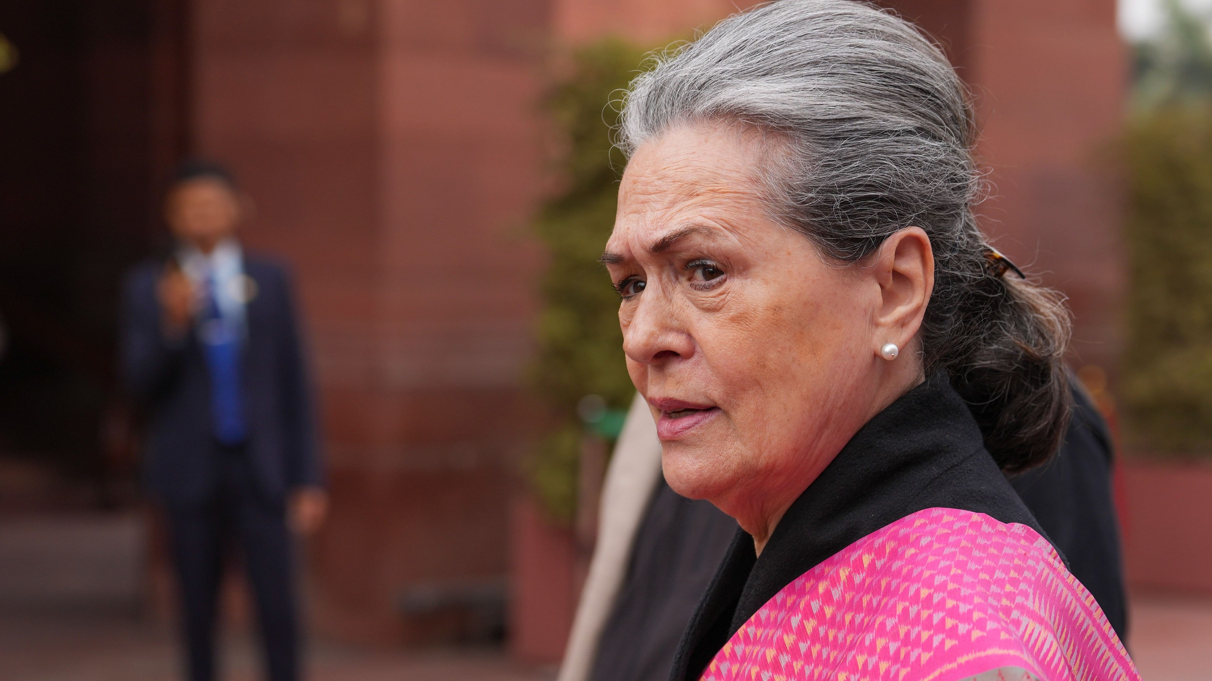 <div class="paragraphs"><p>A file photo of Congress MP Sonia Gandhi at Parliament House in New Delhi, Thursday, on February 1</p></div>