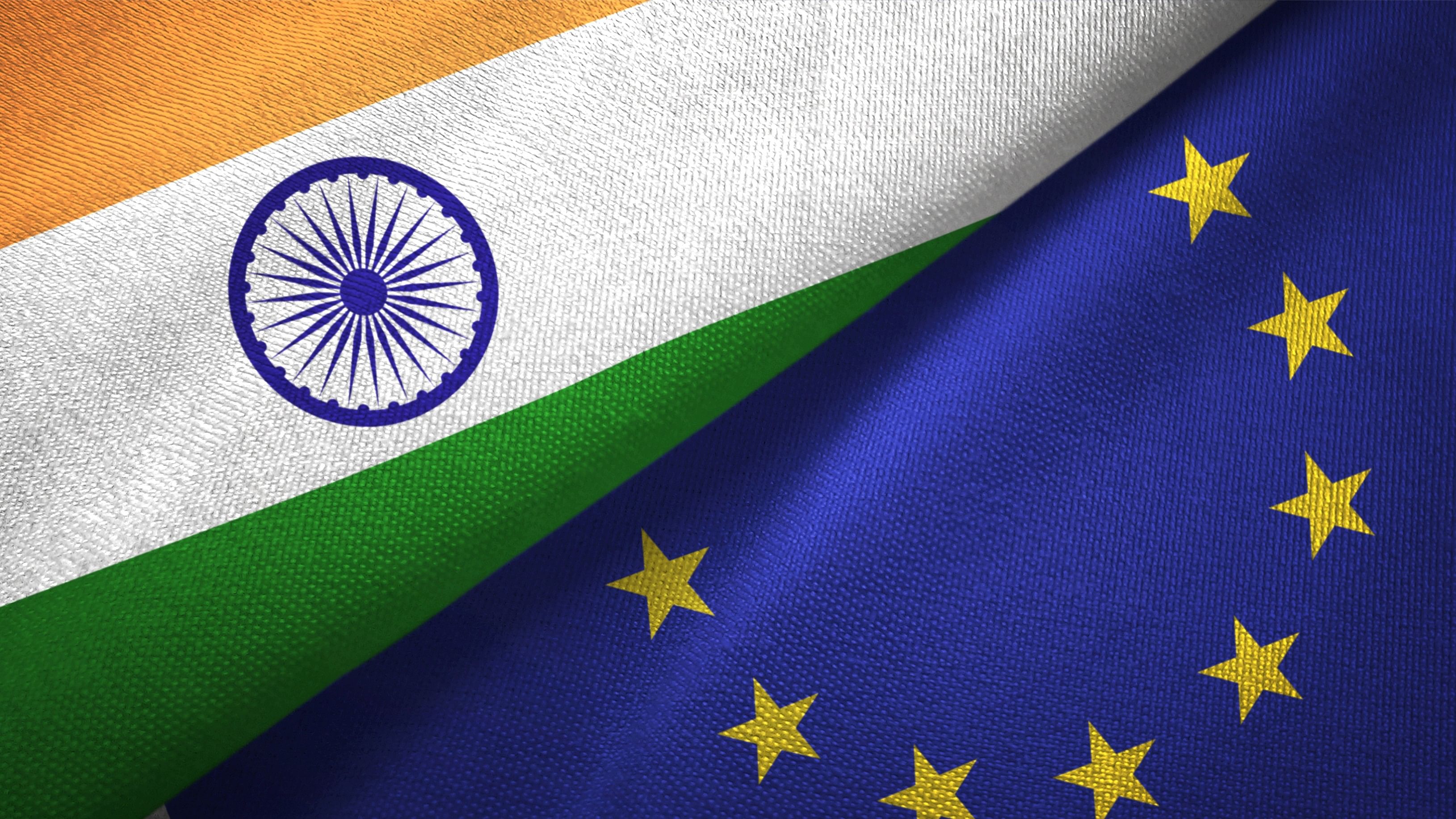 <div class="paragraphs"><p>The flags of India and the European Union (EU).</p></div>