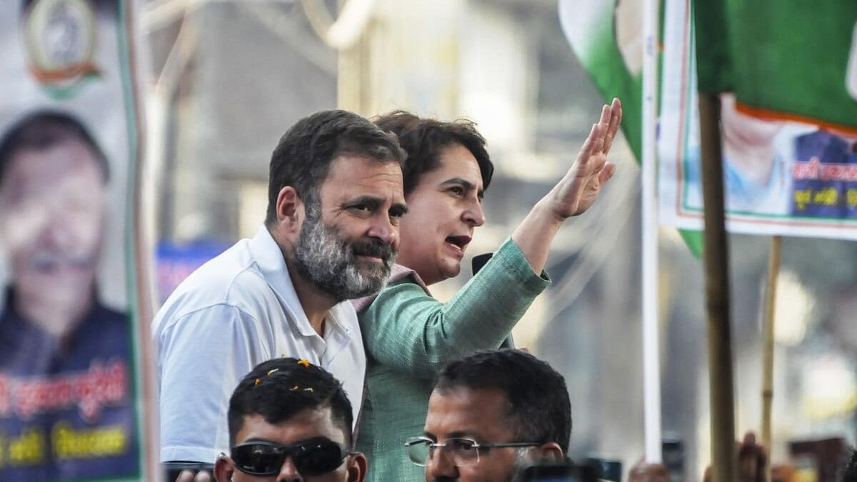 <div class="paragraphs"><p>Congress leaders Rahul Gandhi and Priyanka Gandhi during the ‘Bharat Jodo Nyay Yatra’, in Moradabad,</p></div>