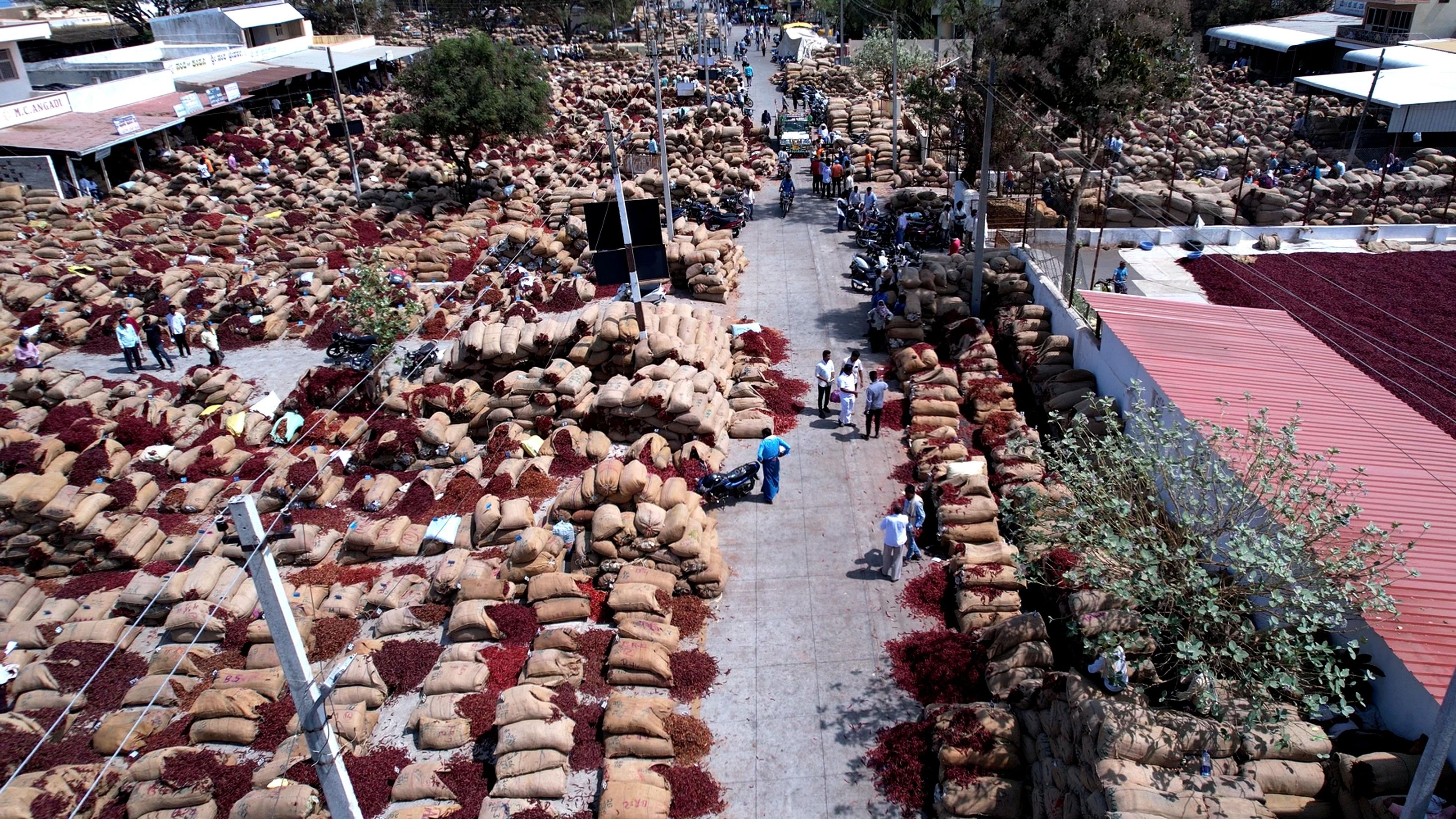 <div class="paragraphs"><p>Dry chilli market in Byadgi of Haveri district.&nbsp;</p></div>