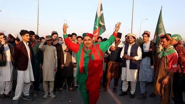 <div class="paragraphs"><p>Protestors block the Peshawar-Islamabad motorway demanding free and fair results of the election, in Peshawar, Pakistan, February 11, 2024.</p></div>