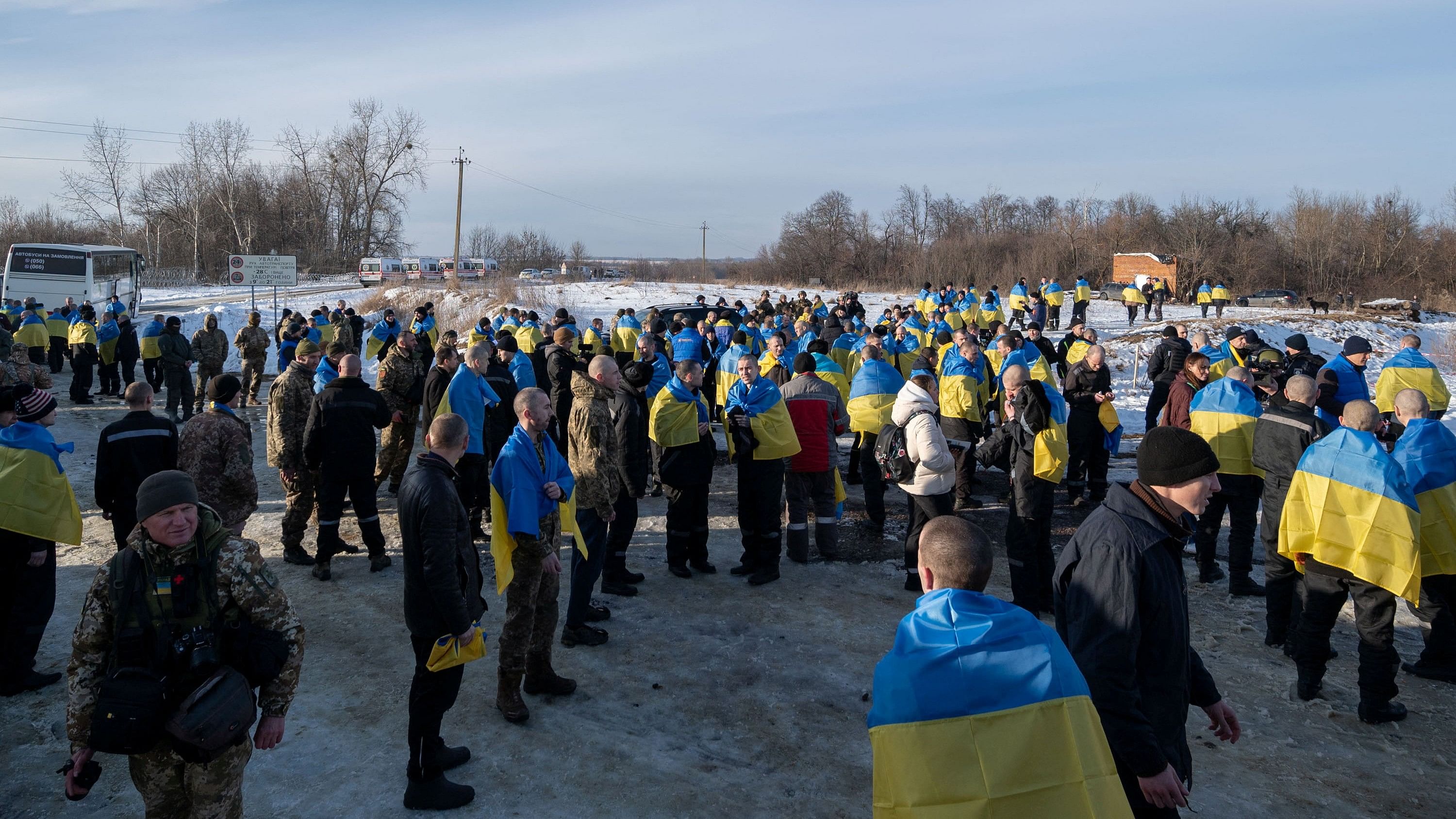 <div class="paragraphs"><p>Ukrainian prisoners of war  are seen after a swap, amid Russia's attack on Ukraine, at an unknown location in Ukraine.</p></div>