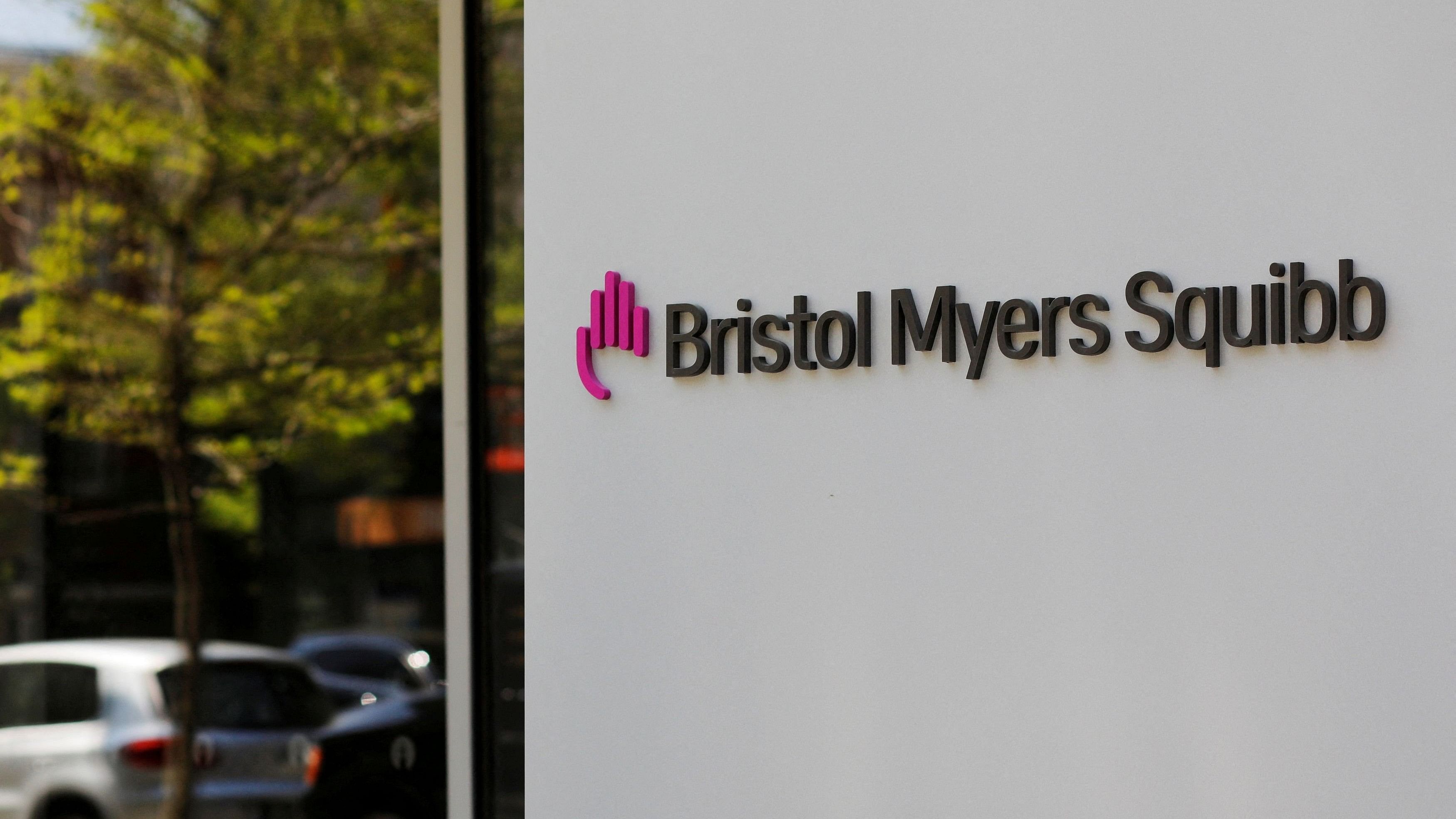 <div class="paragraphs"><p>A sign stands outside a Bristol Myers Squibb facility in Cambridge, Massachusetts, US.</p></div>