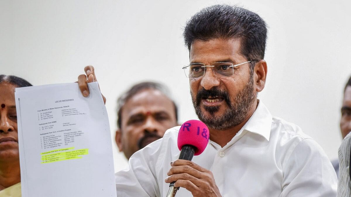 <div class="paragraphs"><p>A Revanth Reddy took a dig at BRS government's irrigation projects.</p></div>