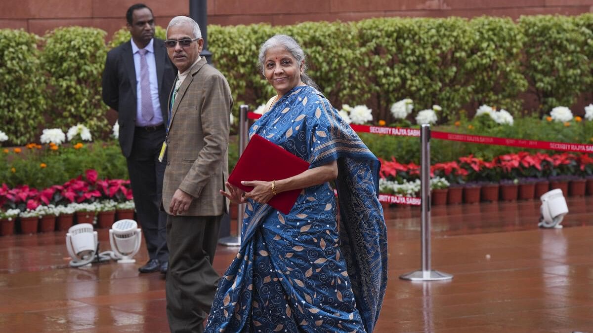 <div class="paragraphs"><p>Union Finance Minister Nirmala Sitharaman, carrying a folder-case containing the Interim Budget 2024.</p></div>