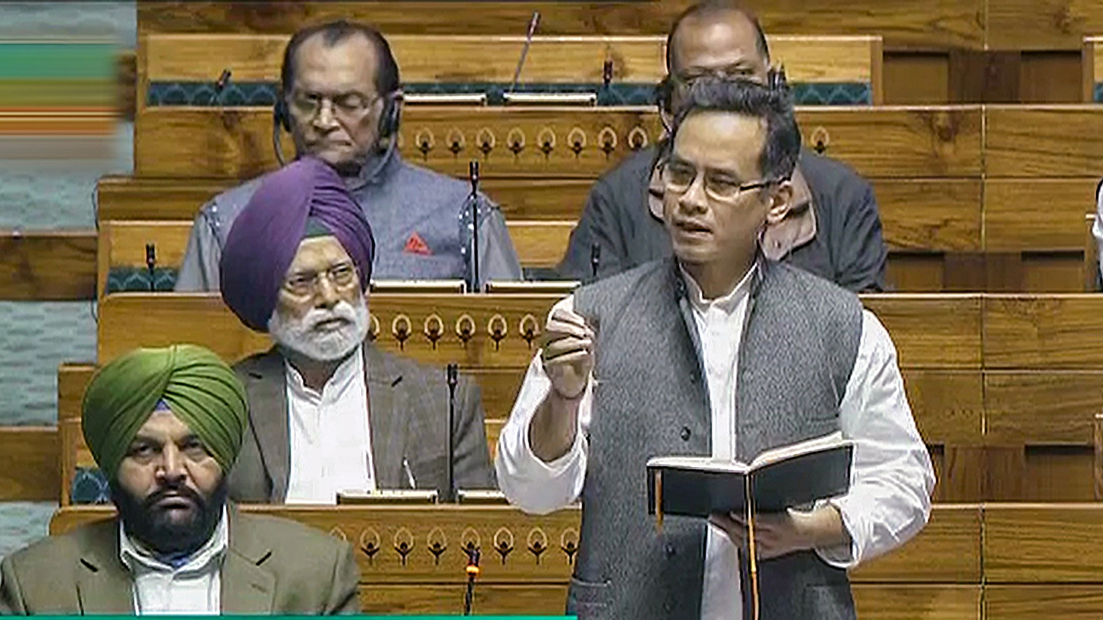 <div class="paragraphs"><p>Congress MP Gaurav Gogoi speaks in the Lok Sabha during the Budget session of Parliament, in New Delhi, Saturday, Feb. 10, 2024. </p></div>