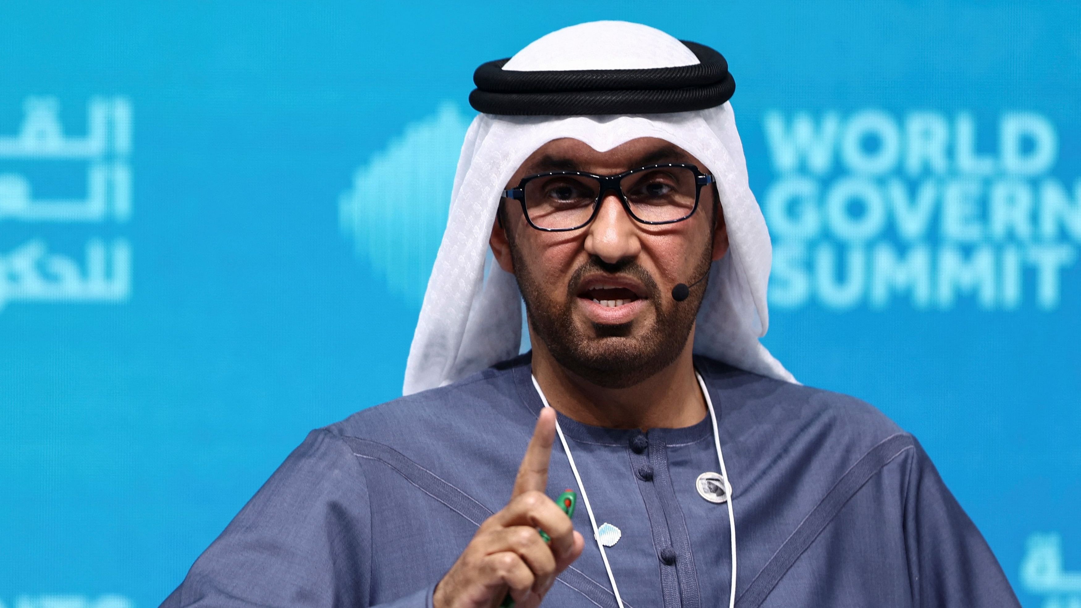 <div class="paragraphs"><p>A file photo of&nbsp;COP28 President Sultan Ahmed Al Jaber speaking&nbsp; during the World Governments Summit, in Dubai.</p></div>