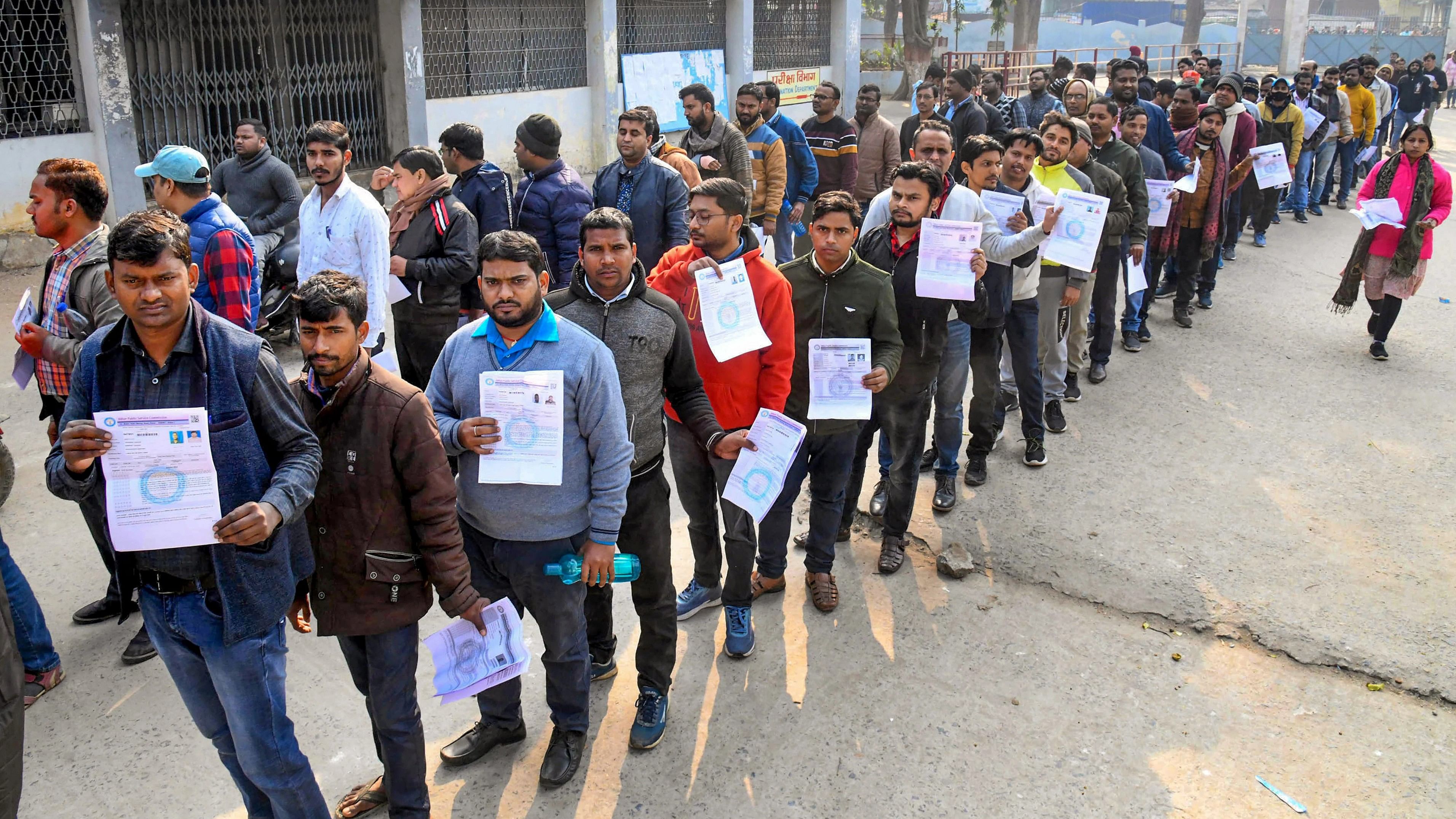 <div class="paragraphs"><p> Candidates wait in queues for recruitment exam. Representative image.</p></div>