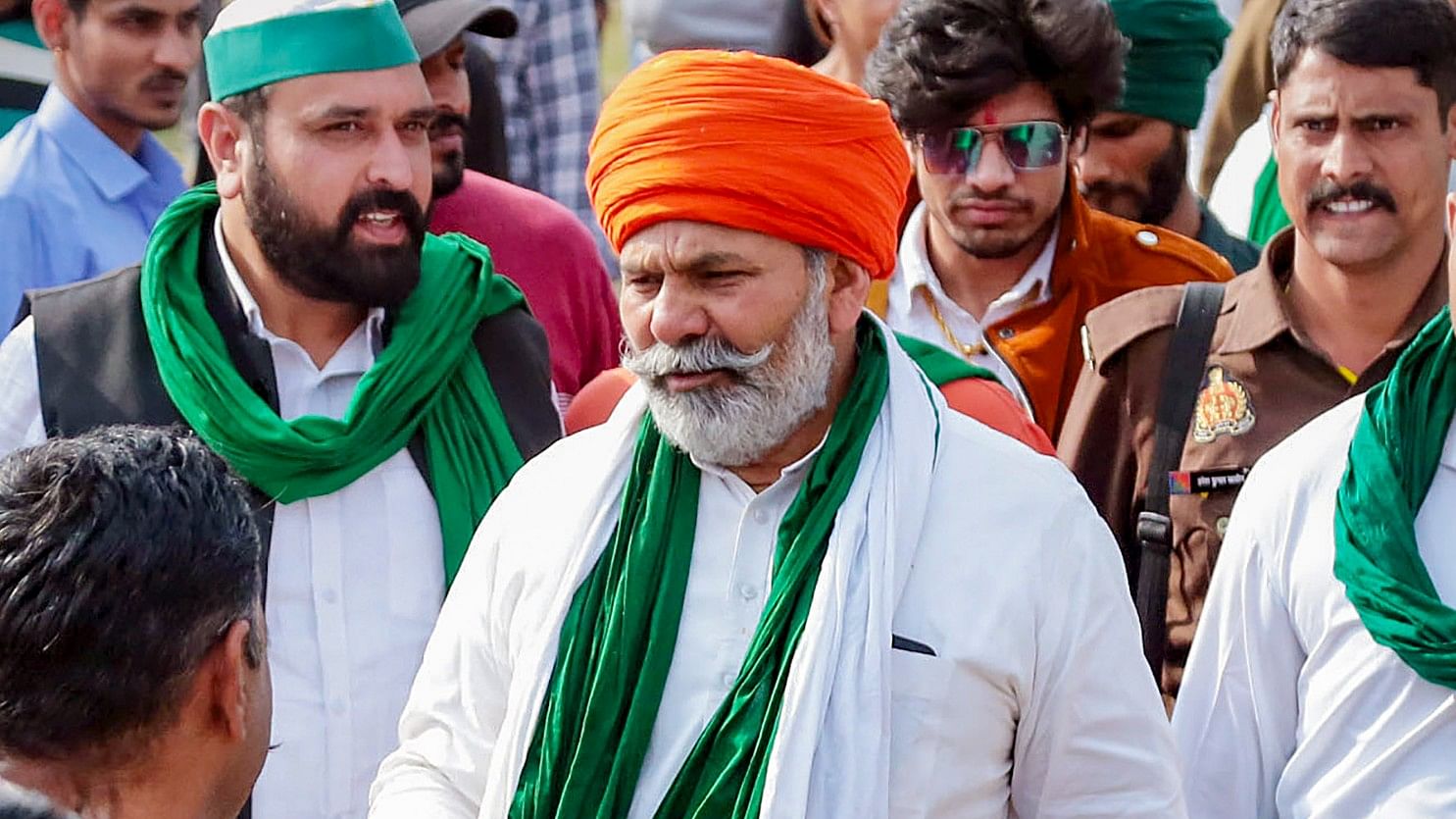 <div class="paragraphs"><p>Ghaziabad: Farmer leader Rakesh Tikait during 'Kisan Mazdoor Mahila Mahapanchayat', in Ghaziabad, Monday, Feb 19, 2024</p></div>