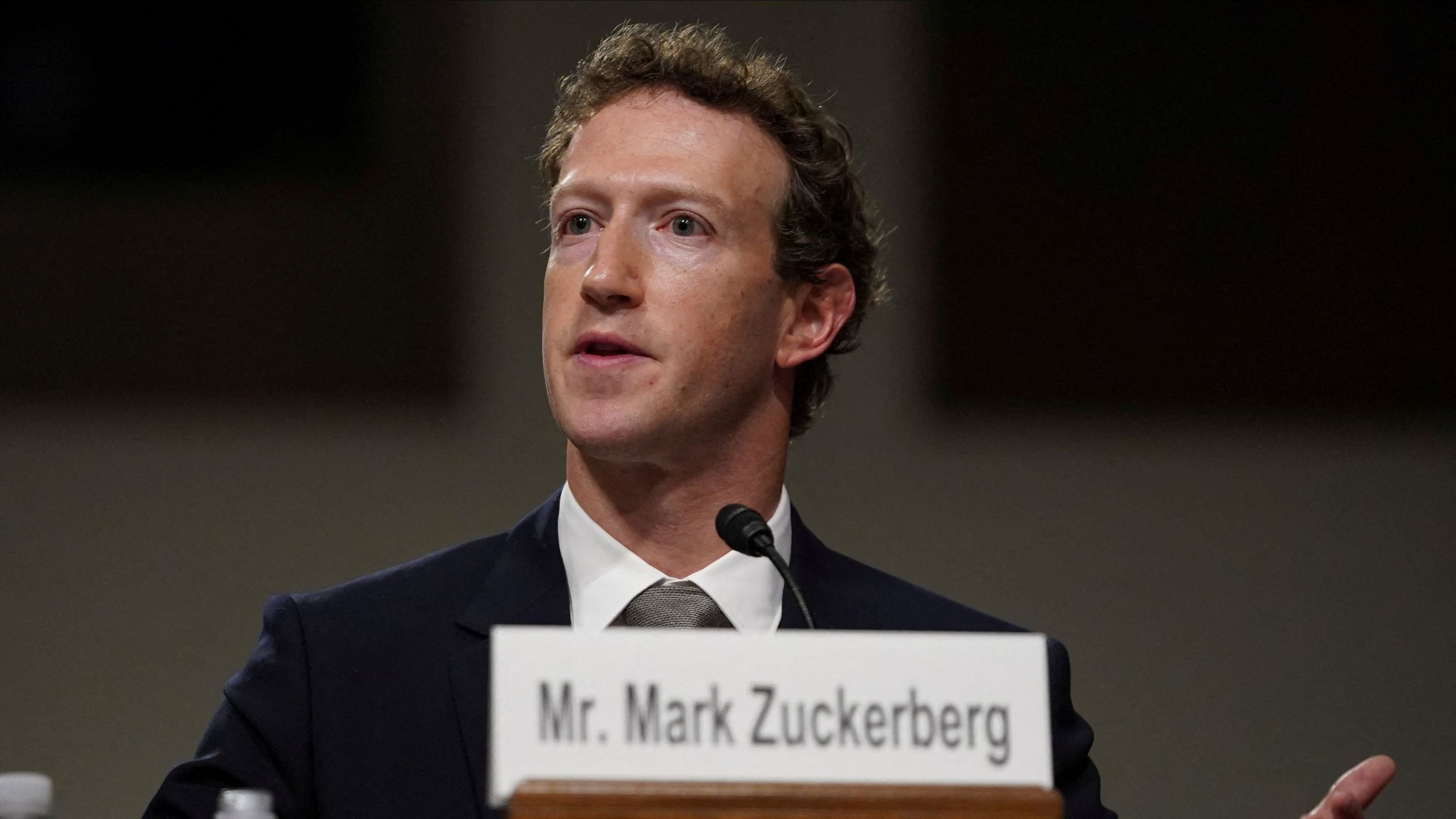 <div class="paragraphs"><p>File Photo: Meta's CEO Mark Zuckerberg testifies during the Senate Judiciary Committee hearing on online child sexual exploitation at the US Capitol, in Washington, US, January 31, 2024. </p></div>