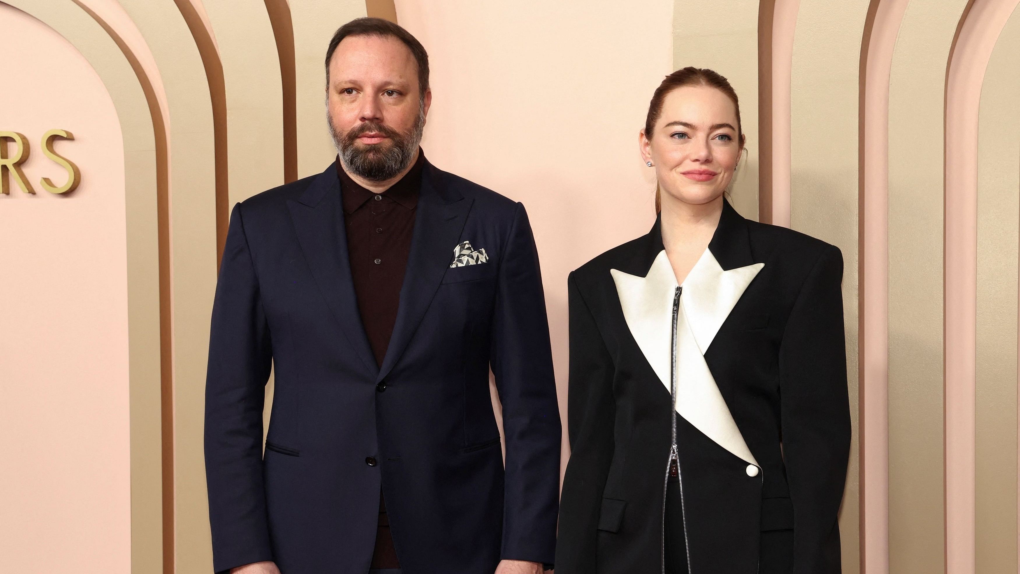 <div class="paragraphs"><p>Director Yorgos Lanthimos, nominated for Best Director, and Emma Stone, nominated for Best Actress in a Leading Role, for 'Poor Things', which is also nominated for Best Picture, attended the Nominees Luncheon for the 96th Oscars in Beverly Hills, California, US, on February 12, 2024. </p></div>
