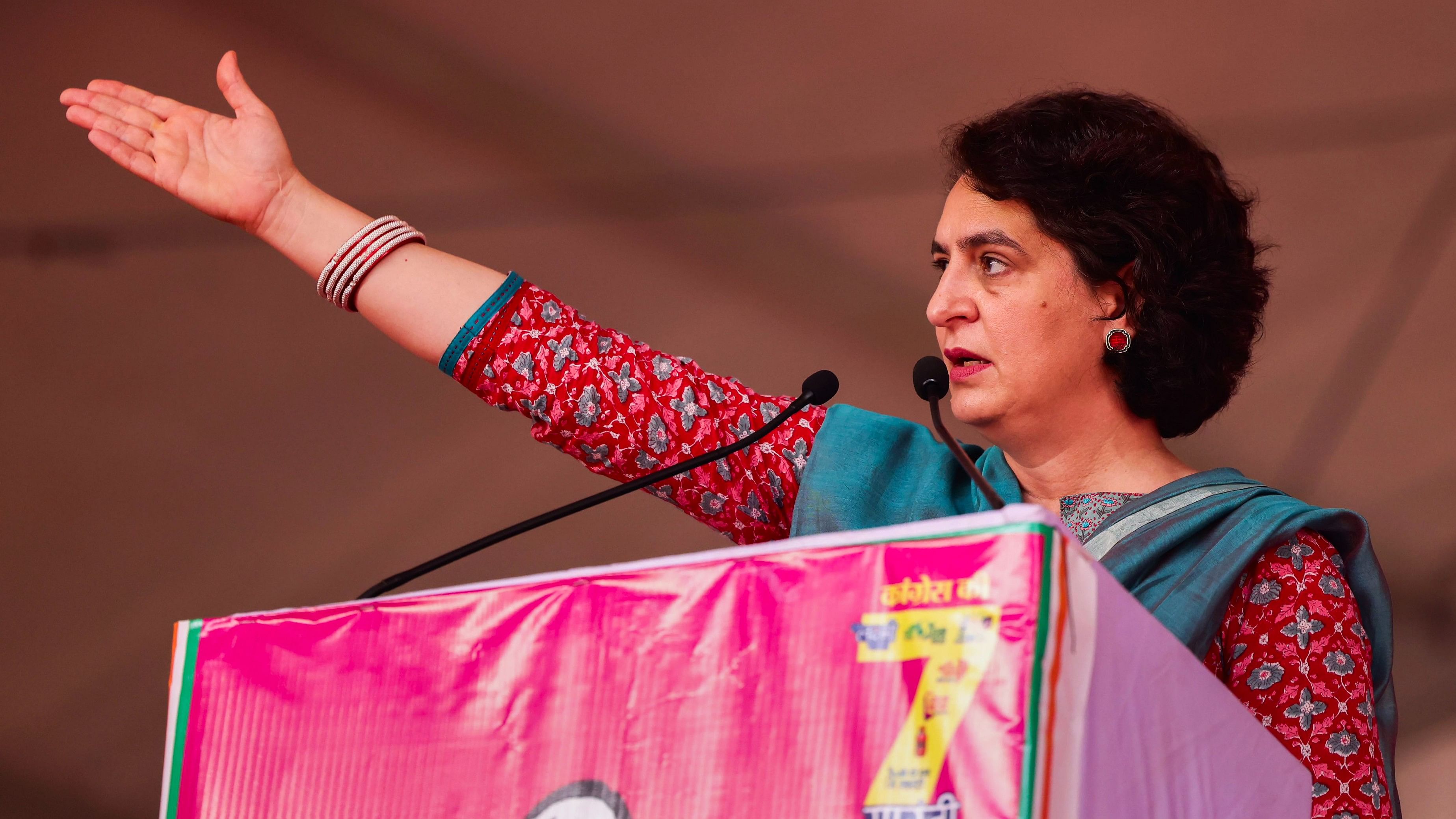 <div class="paragraphs"><p>A file photo of Congress general secretary Priyanka Gandhi during an election rally in Rajasthan.</p></div>