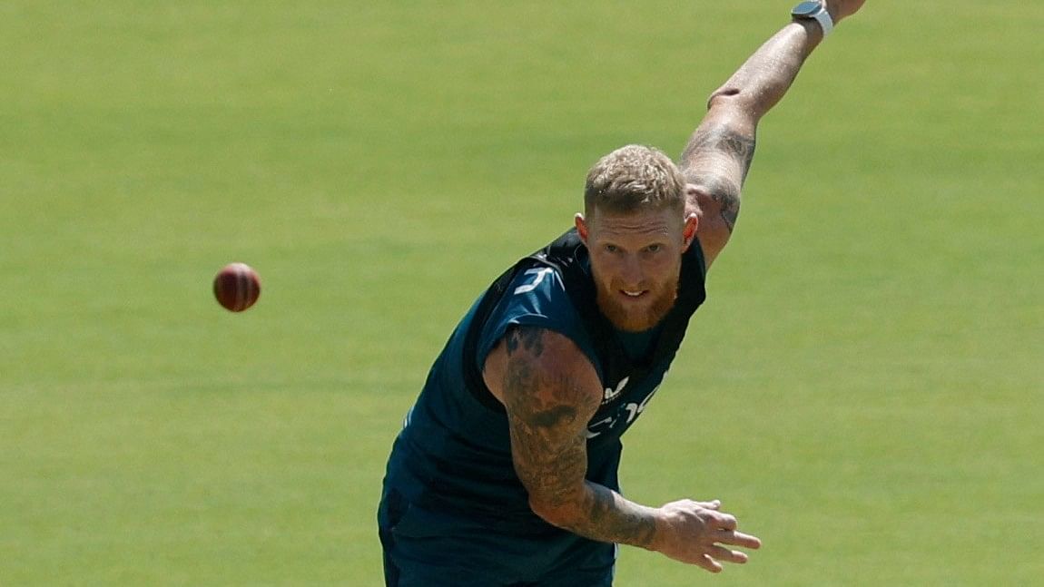 <div class="paragraphs"><p>Ben Stokes during practice in Rajkot ahead of third Test match between India and England on Wednesday.</p></div>