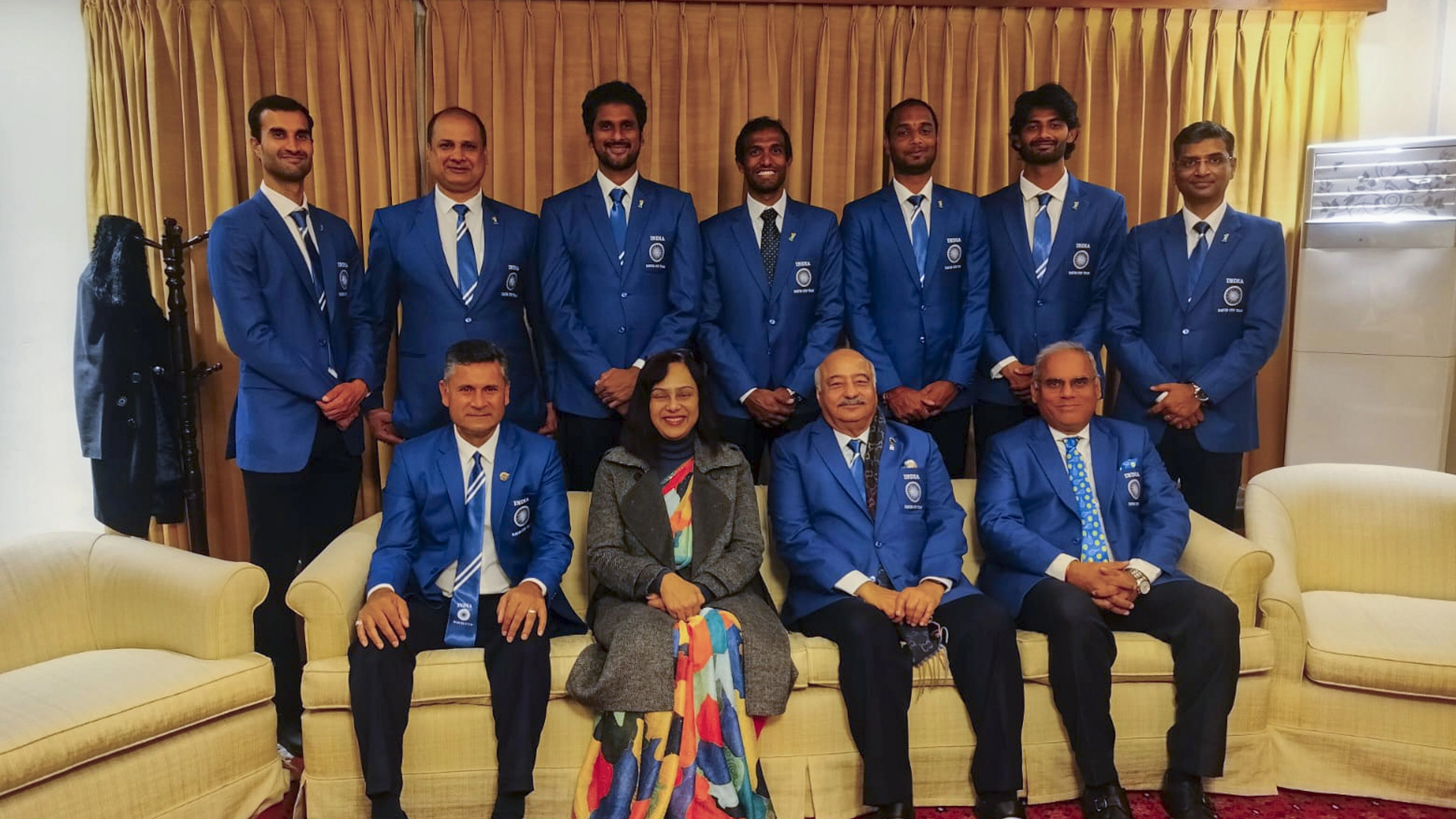 <div class="paragraphs"><p>Indian Davis Cup team at Indian High Commission in Islamabad on Wednesday night, January 31, 2024. </p></div>