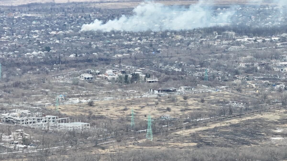 <div class="paragraphs"><p>A drone view shows damaged and destroyed buildings, amid Russia's attack on Ukraine, in Avdiivka, Ukraine. Image for Representation.</p></div>