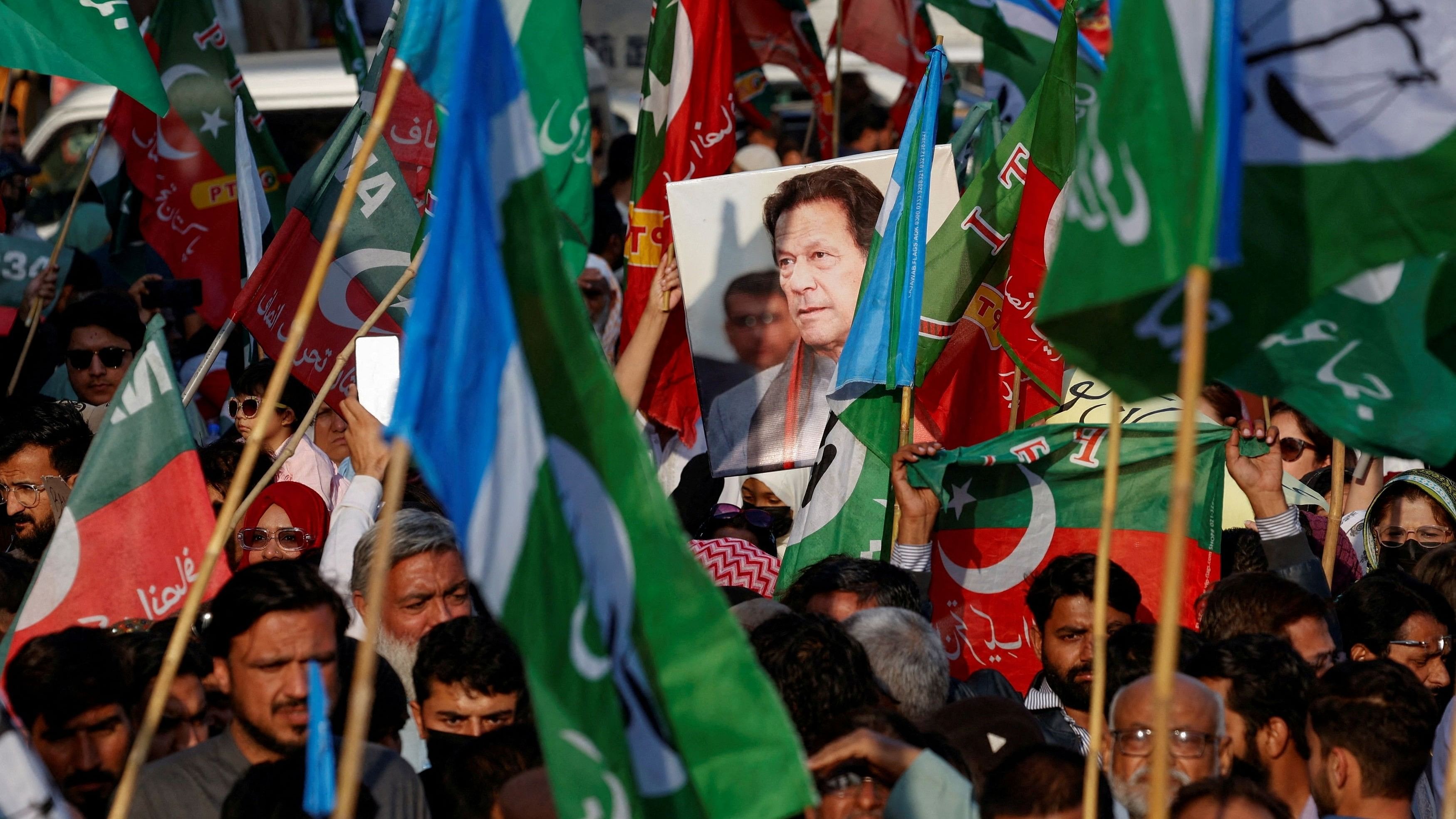 <div class="paragraphs"><p>Image showing supporters of jailed former prime minister of Pakistan Imran Khan, in Pakistan.</p></div>
