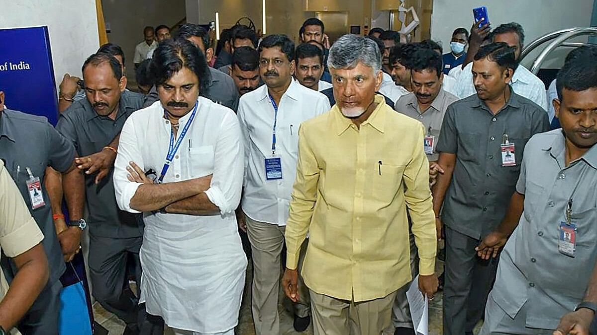 <div class="paragraphs"><p>Telugu Desam Party National President N Chandrababu Naidu with Jana Sena Party President Pawan Kalyan.</p></div>