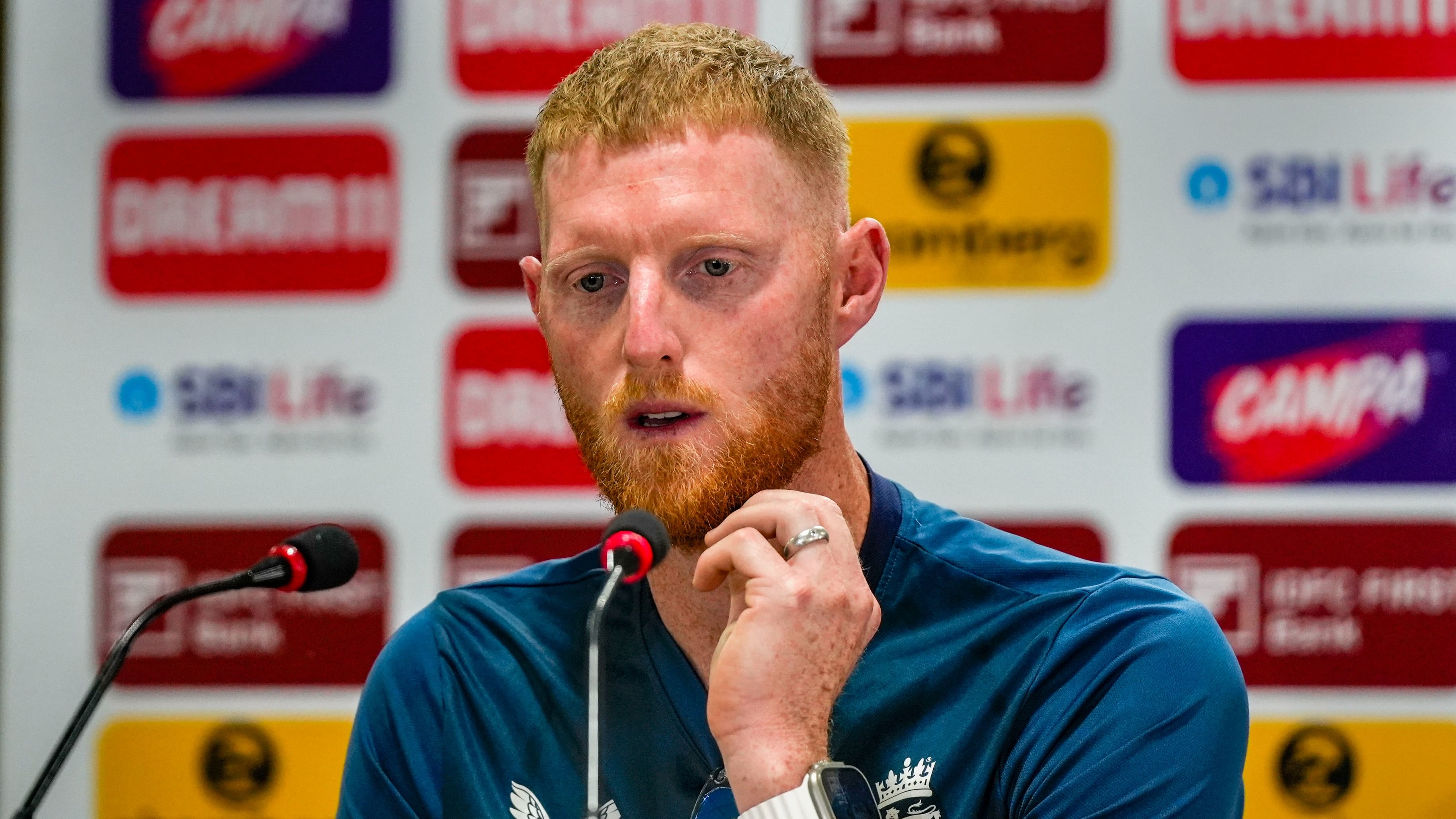 <div class="paragraphs"><p>England's captain Ben Stokes addresses the media ahead of the fourth Test cricket match between India and England, at the JSCA International Stadium Complex, in Ranchi, on Thursday,</p></div>