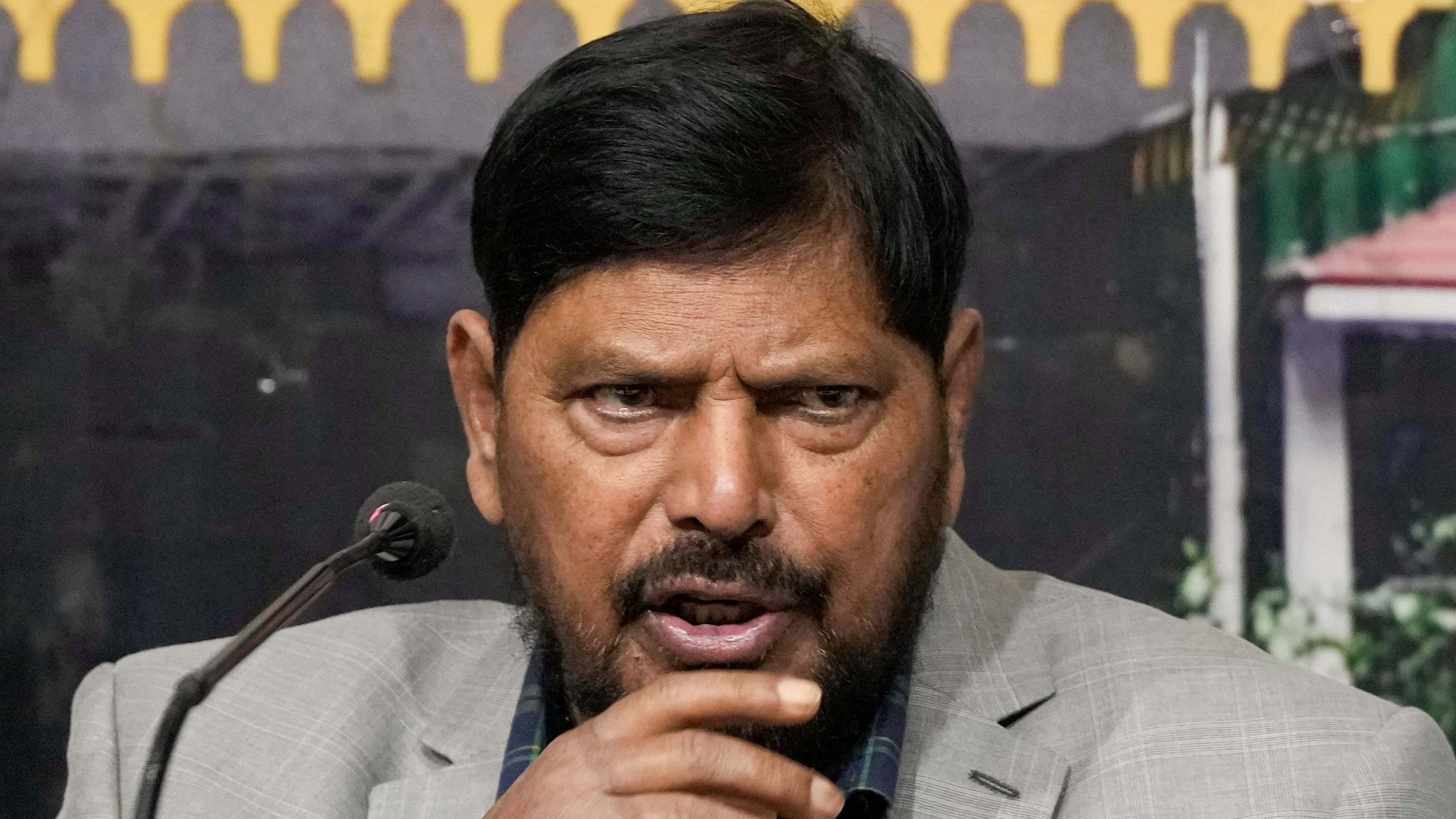 <div class="paragraphs"><p>Union Minister Ramdas Athawale interacts with the media.</p></div>