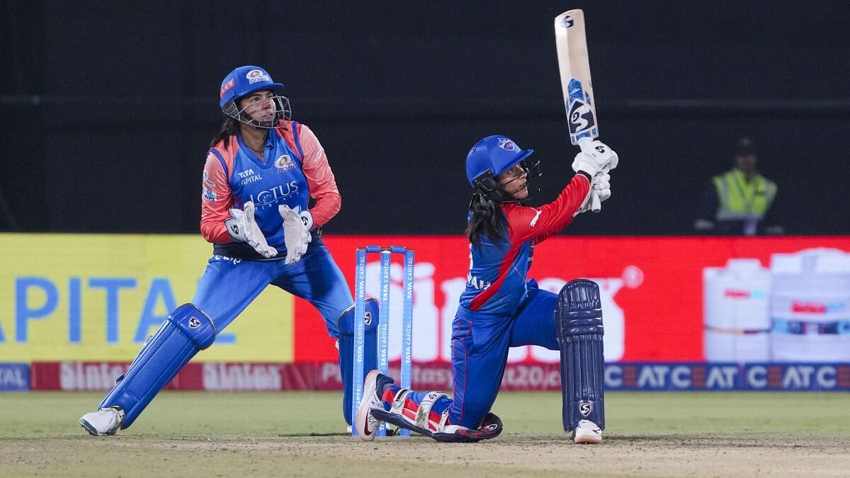 <div class="paragraphs"><p>Delhi Capitals' batter Jemimah Rodrigues plays a shot during the Women's Premier League (WPL) 2024 cricket match between Delhi Capitals and Mumbai Indians, at Arun Jaitley Stadium in New Delhi</p></div>