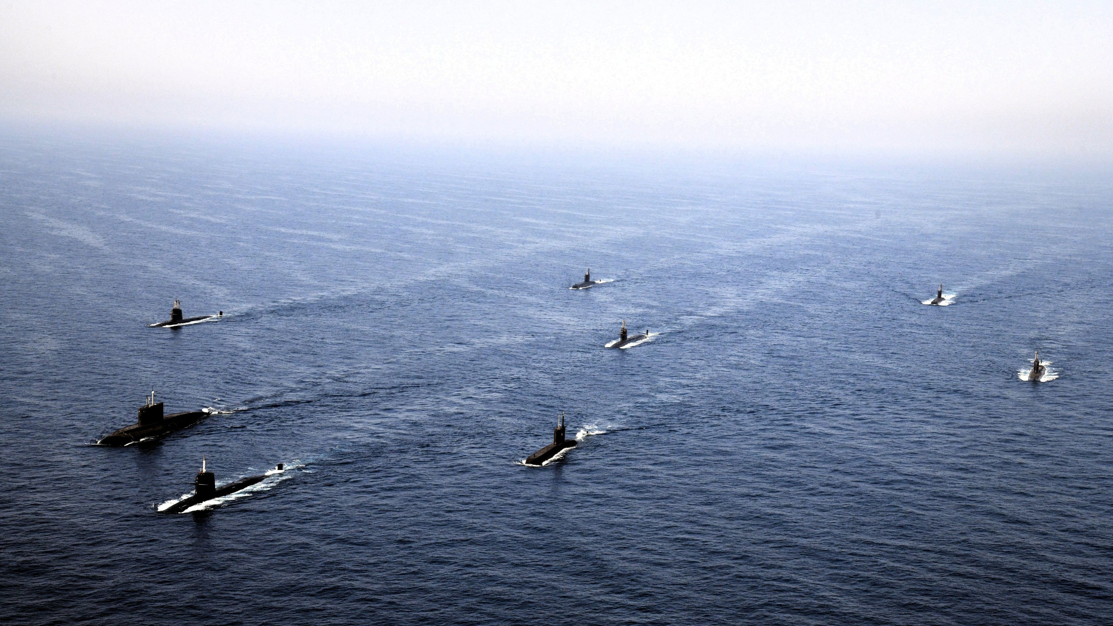 <div class="paragraphs"><p>Eight submarines operating together in a recently concluded exercise in the Arabian Sea.</p></div>