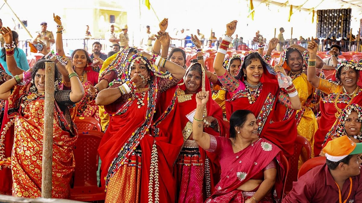 <div class="paragraphs"><p>Women during Prime Minister Narendra Modi's election rally ahead of Lok Sabha polls, in Karnataka's Shivamogga.</p></div>