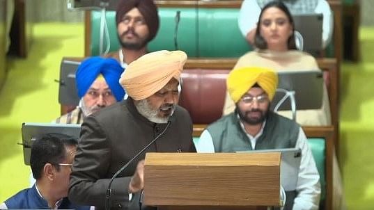 <div class="paragraphs"><p>A screengrab of Punjab Finance Minister&nbsp;Harpal Singh Cheema presenting the state budget.</p></div>