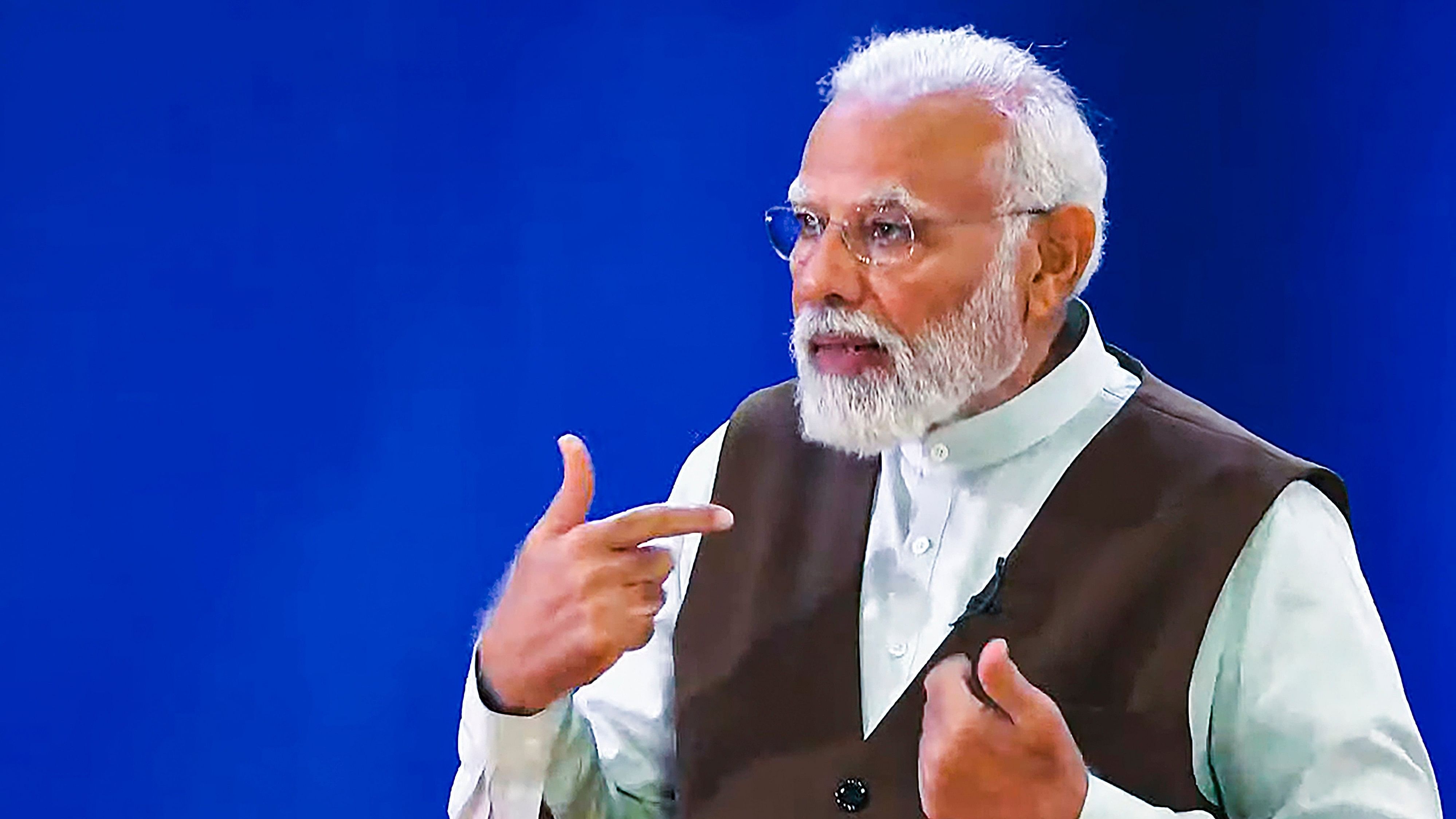 <div class="paragraphs"><p> Prime Minister Narendra Modi speaks during the National Creators Awards 2024, at Bharat Mandapam in New Delhi, Friday, March 8. 2024.</p></div>