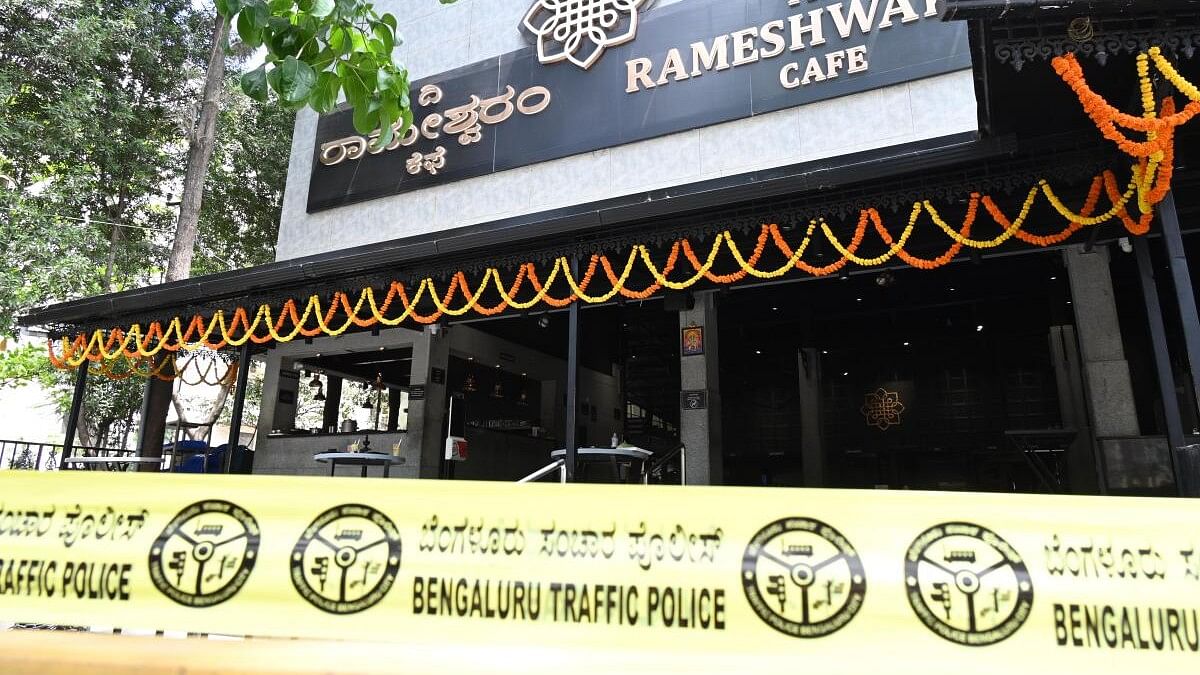 <div class="paragraphs"><p>Second day of the spot where an explosion occurred at The Rameshwaram Cafe at Whitefield in Bengaluru.</p></div>