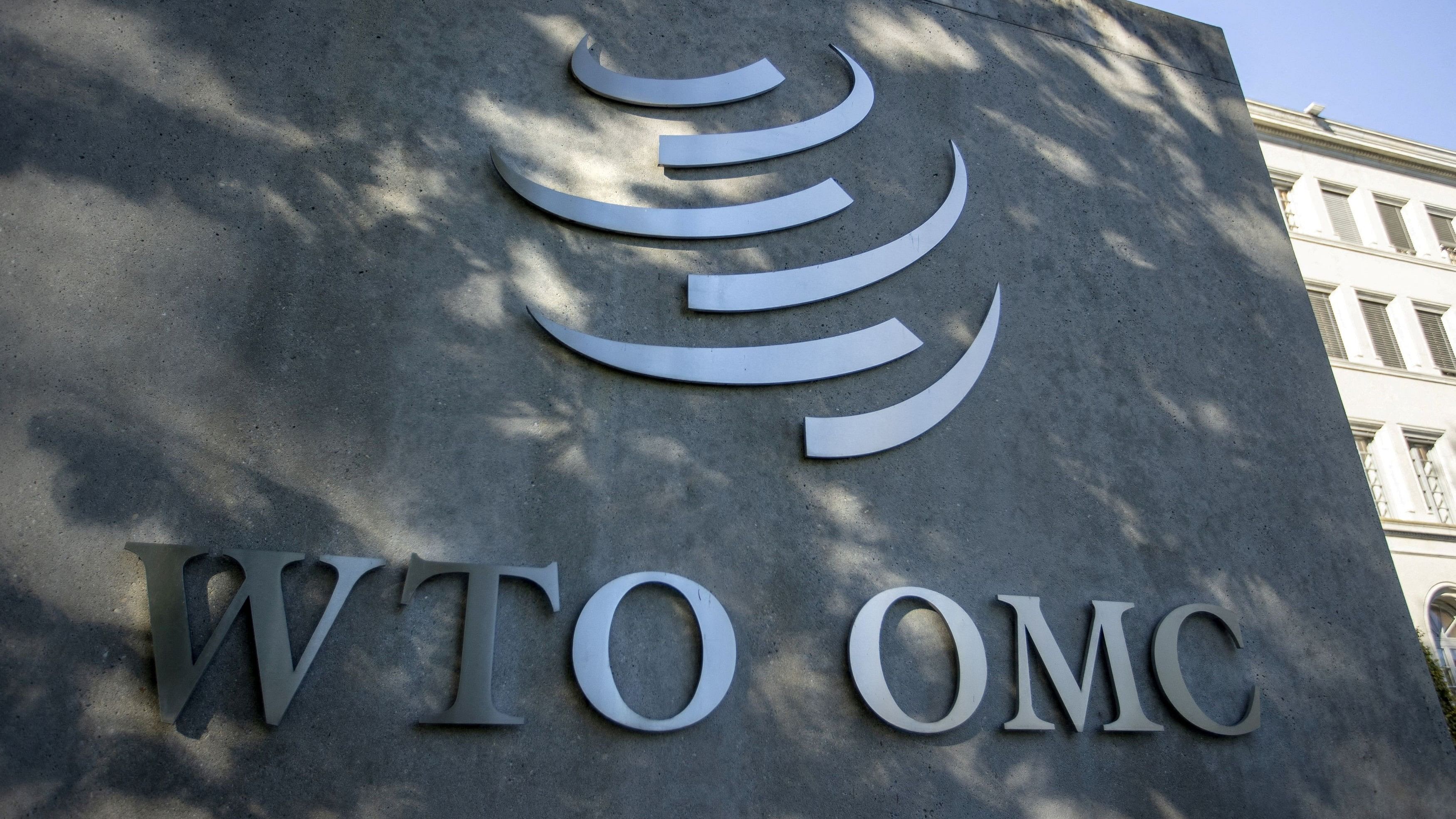 <div class="paragraphs"><p>A logo is seen at the WTO in Geneva</p></div>