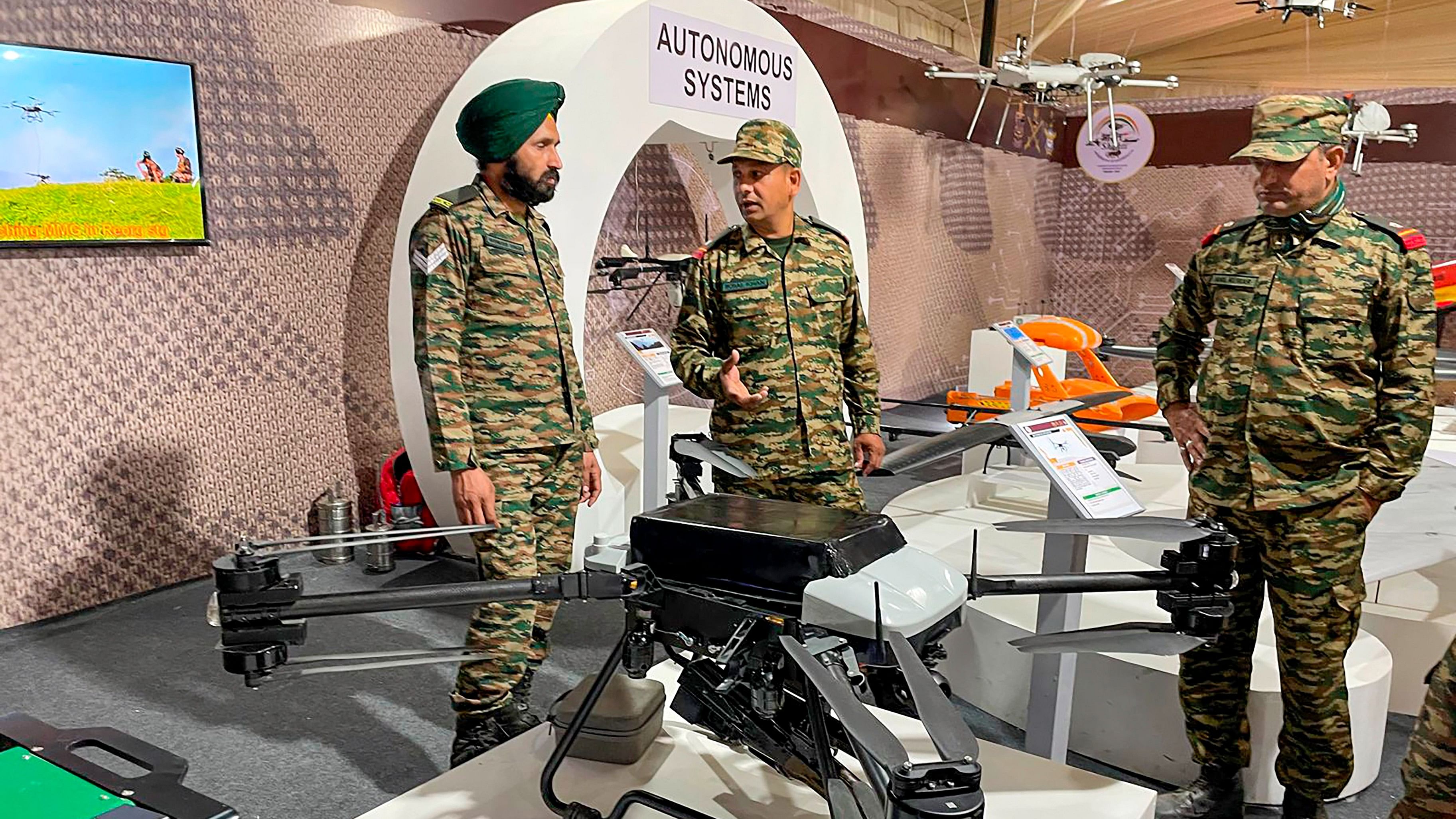 <div class="paragraphs"><p>A drone of the Indian Army on display during the Exercise Bharat Shakti, in Pokhran, Rajasthan, Tuesday, March 12, 2024.</p></div>